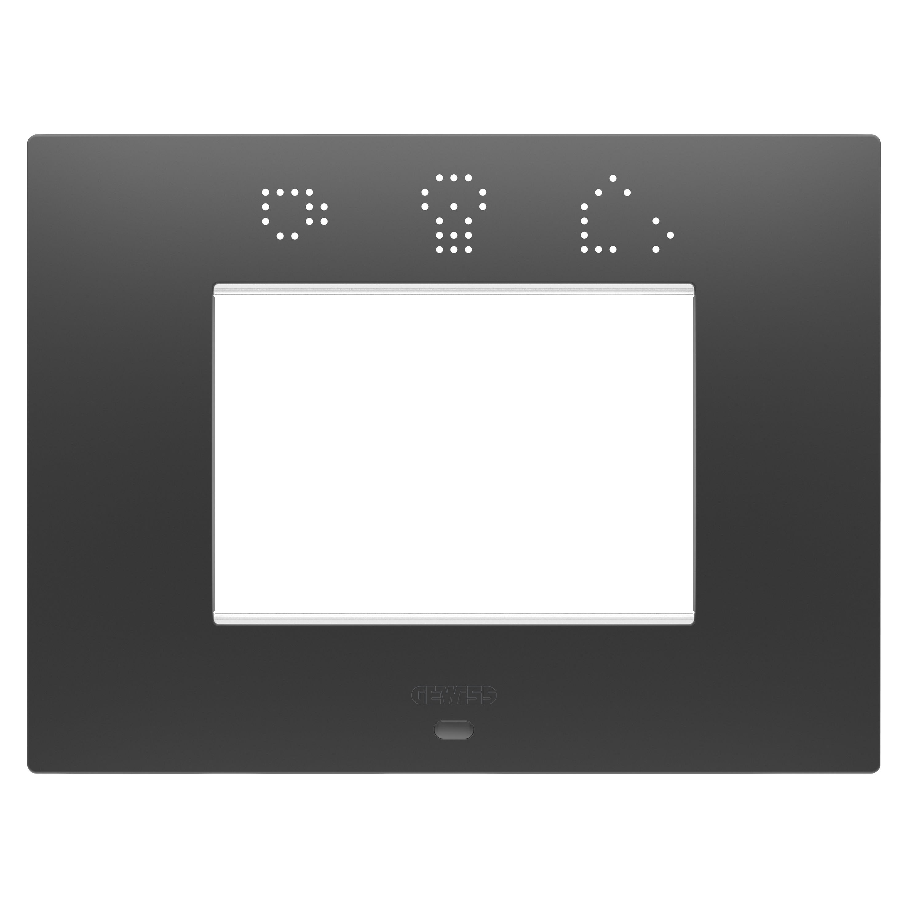 Gewiss - PLAQUE EGO SMART RECTANGULAIRE 3P NOIR