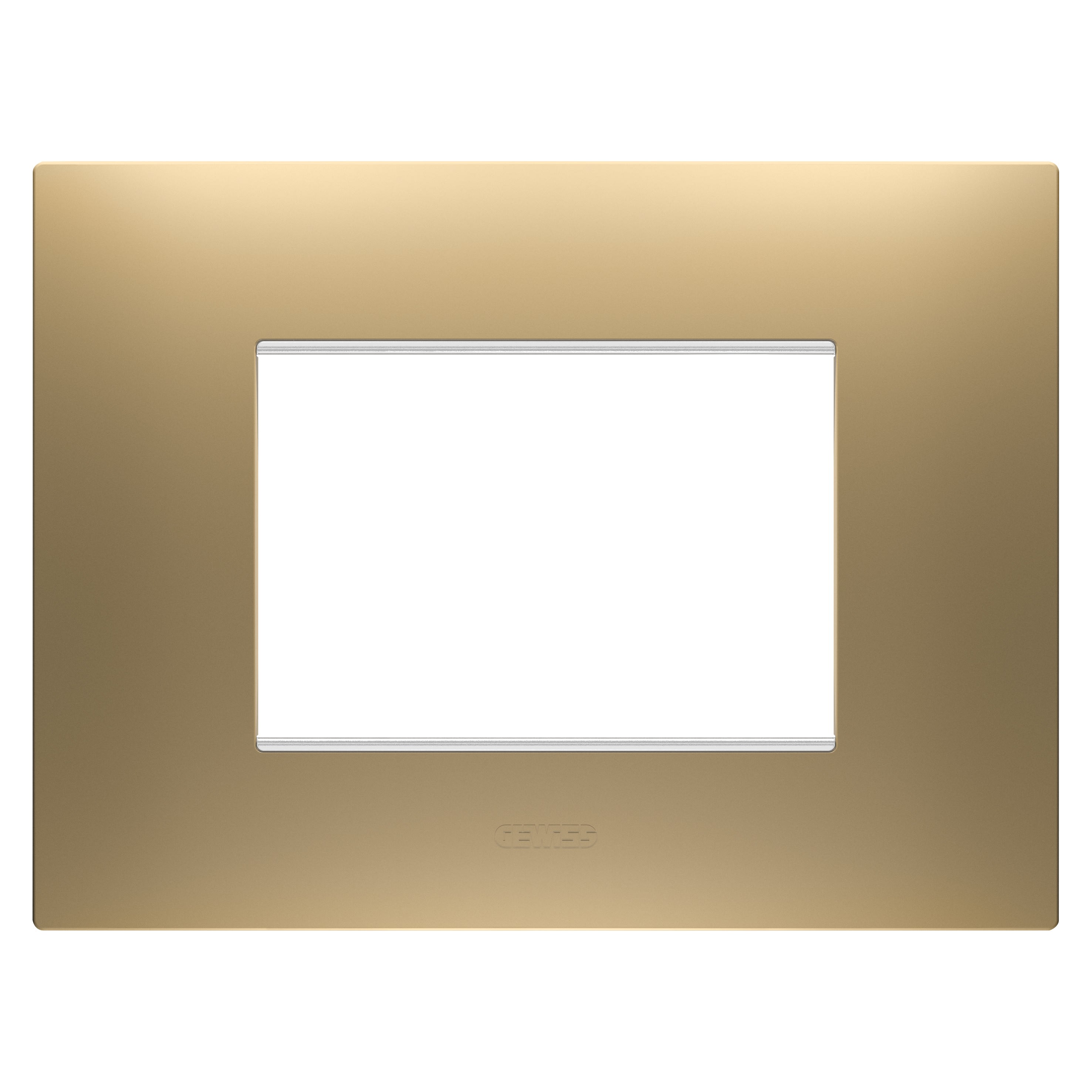 Gewiss - PLAQUE EGO RECTANGULAIRE 3P OR