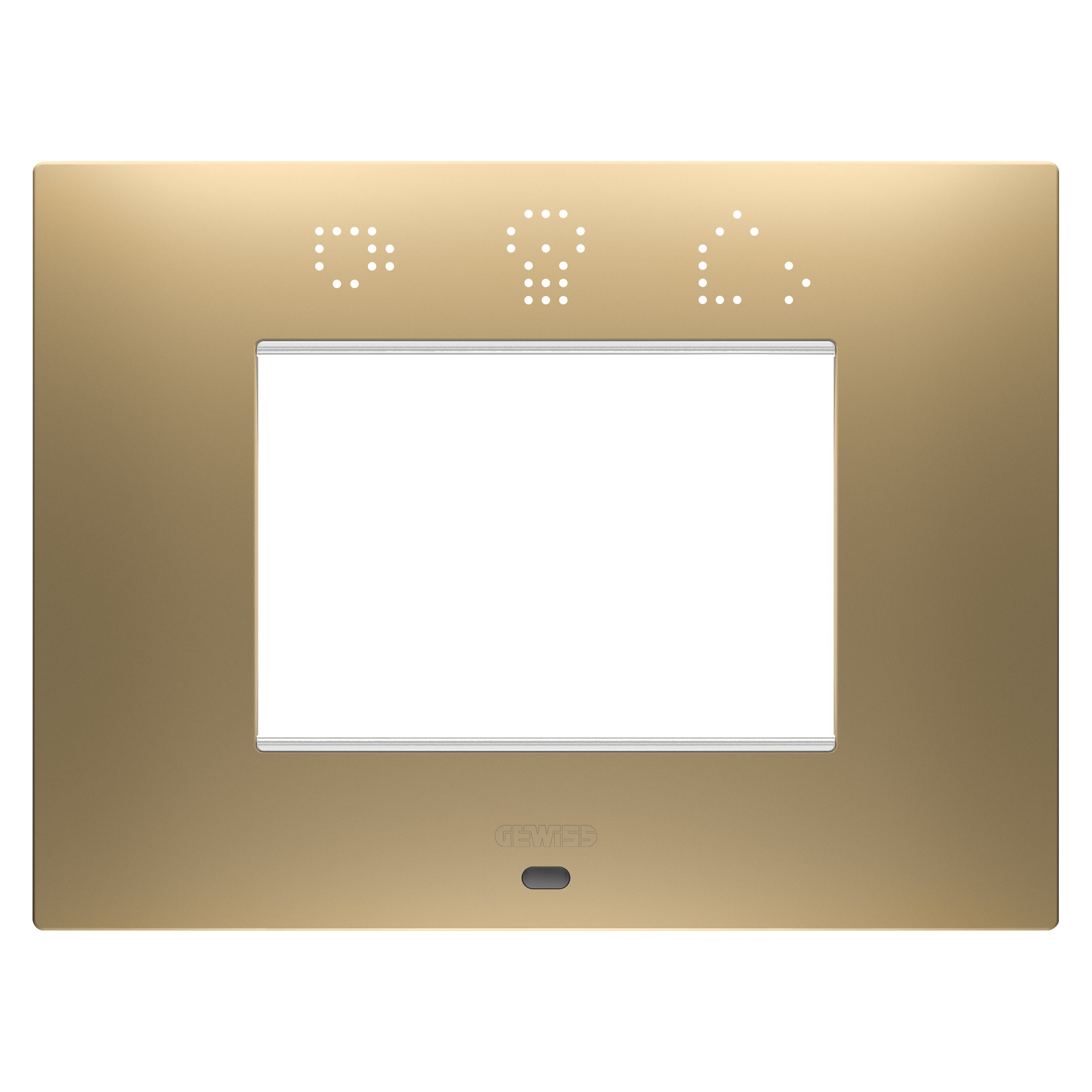 Gewiss - PLAQUE EGO SMART RECTANGULAIRE 3P OR