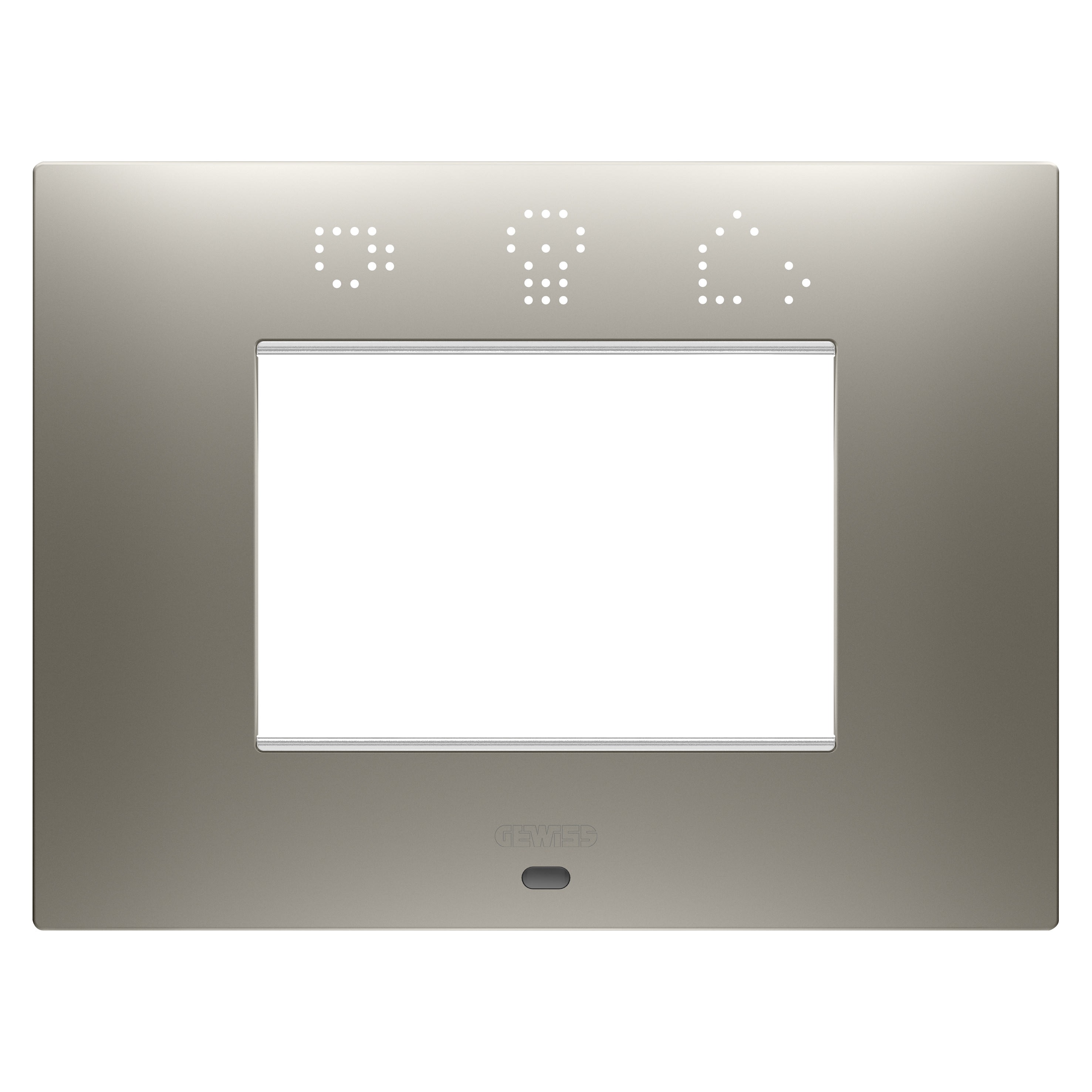 Gewiss - PLAQUE EGO SMART RECTANGULAIRE 3P ACIER