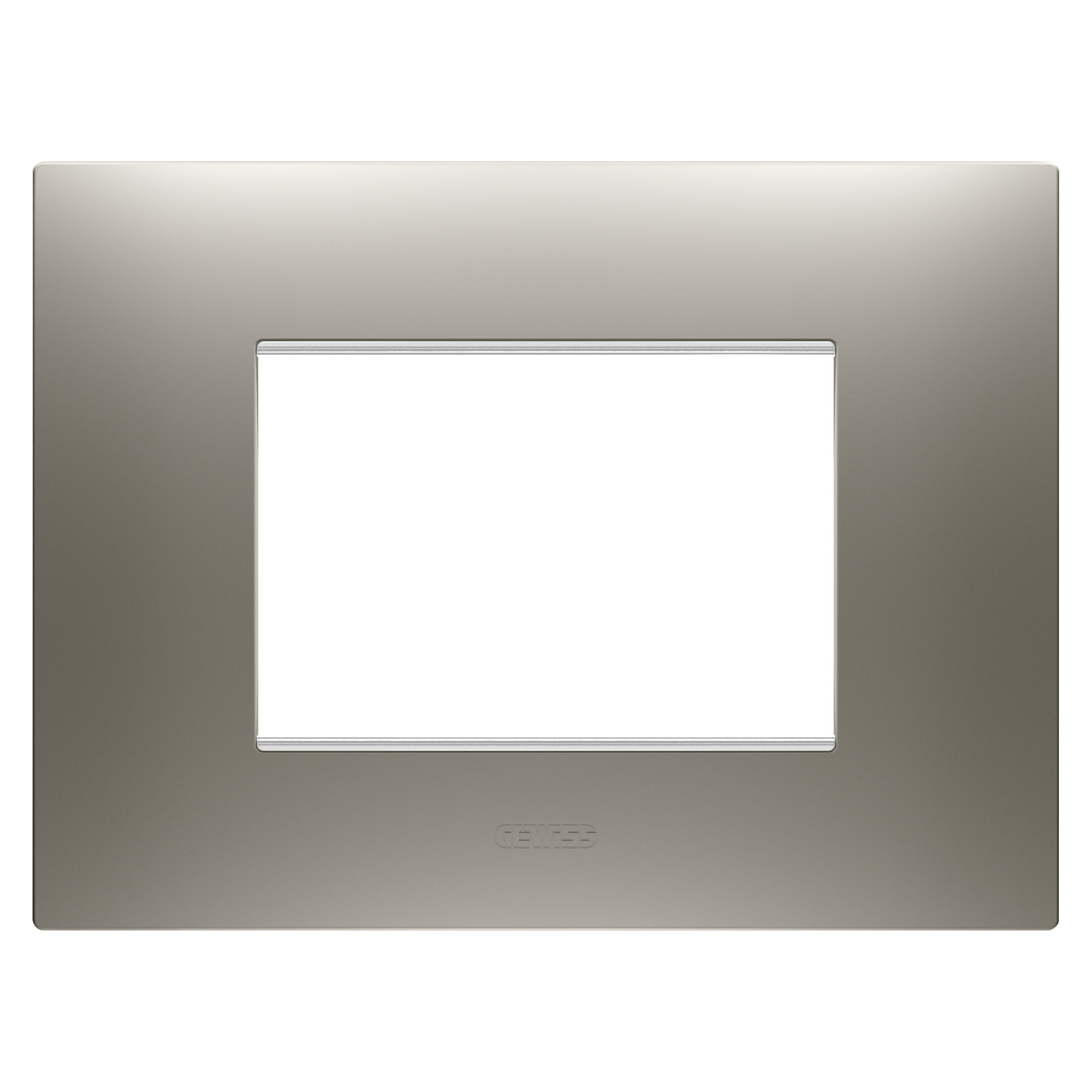 Gewiss - PLAQUE EGO RECTANGULAIRE 3P ACIER