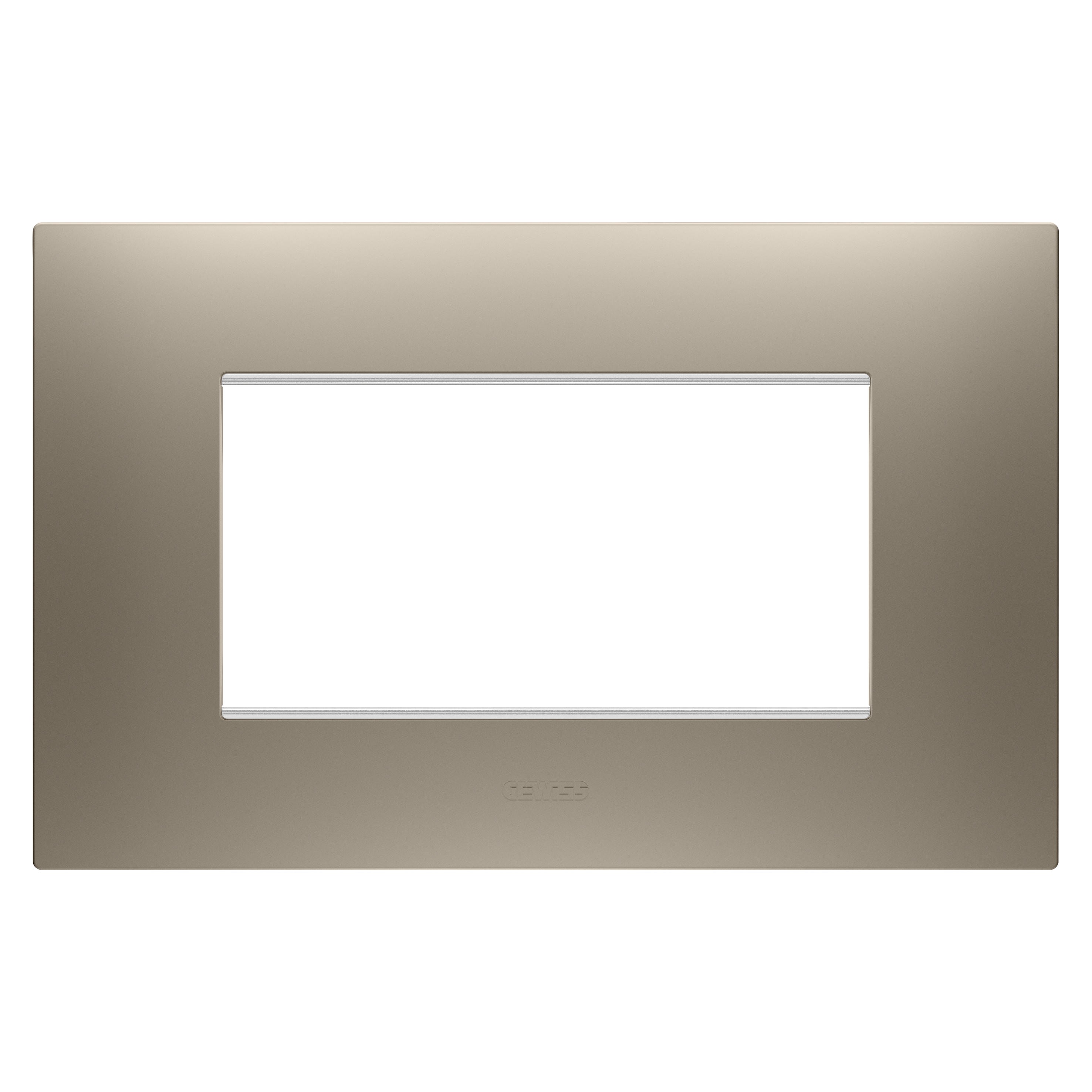 Gewiss - PLAQUE EGO RECTANGULAIRE 4P BRONZE CLAIR
