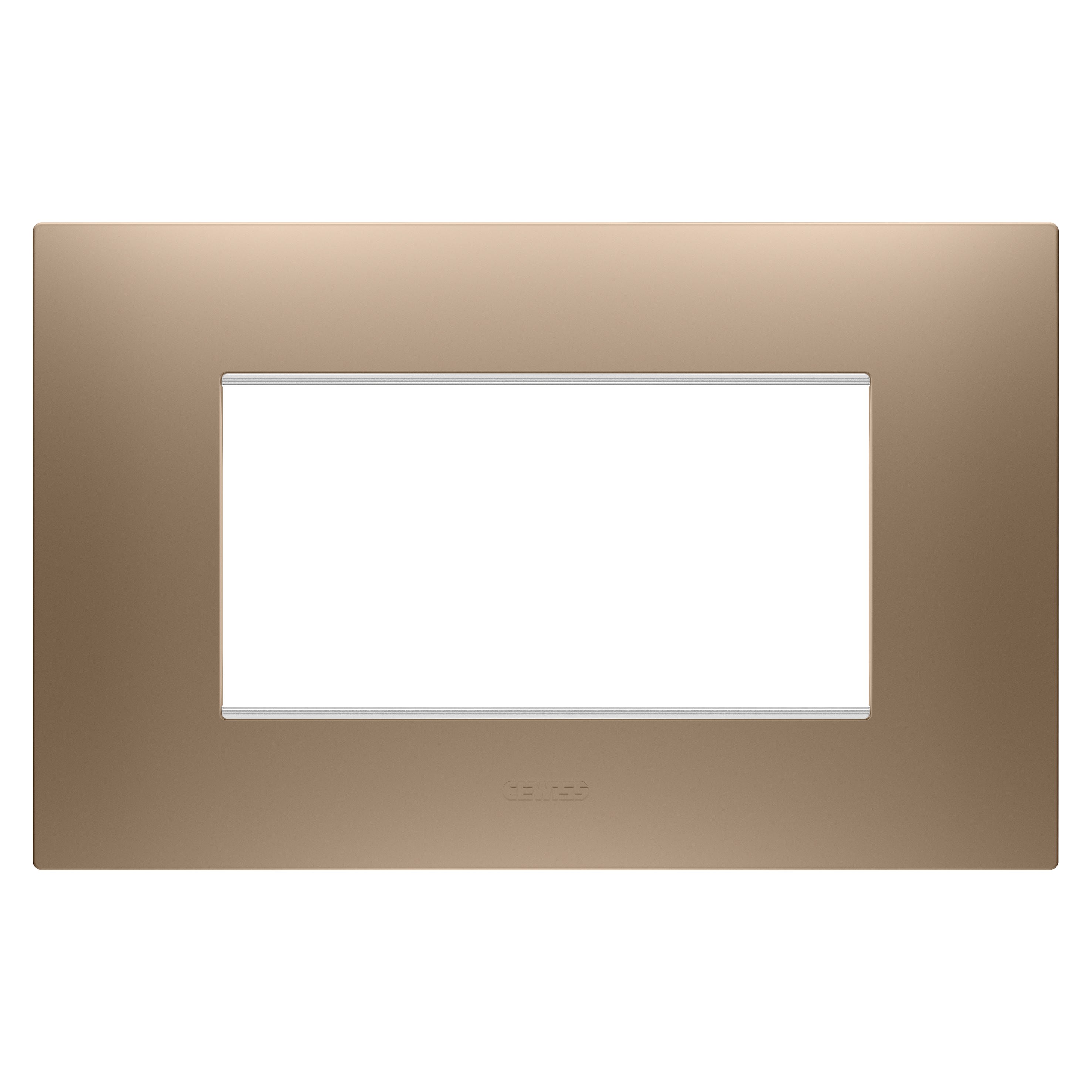 Gewiss - PLAQUE EGO RECTANGULAIRE 4P CUIVRE DOUX
