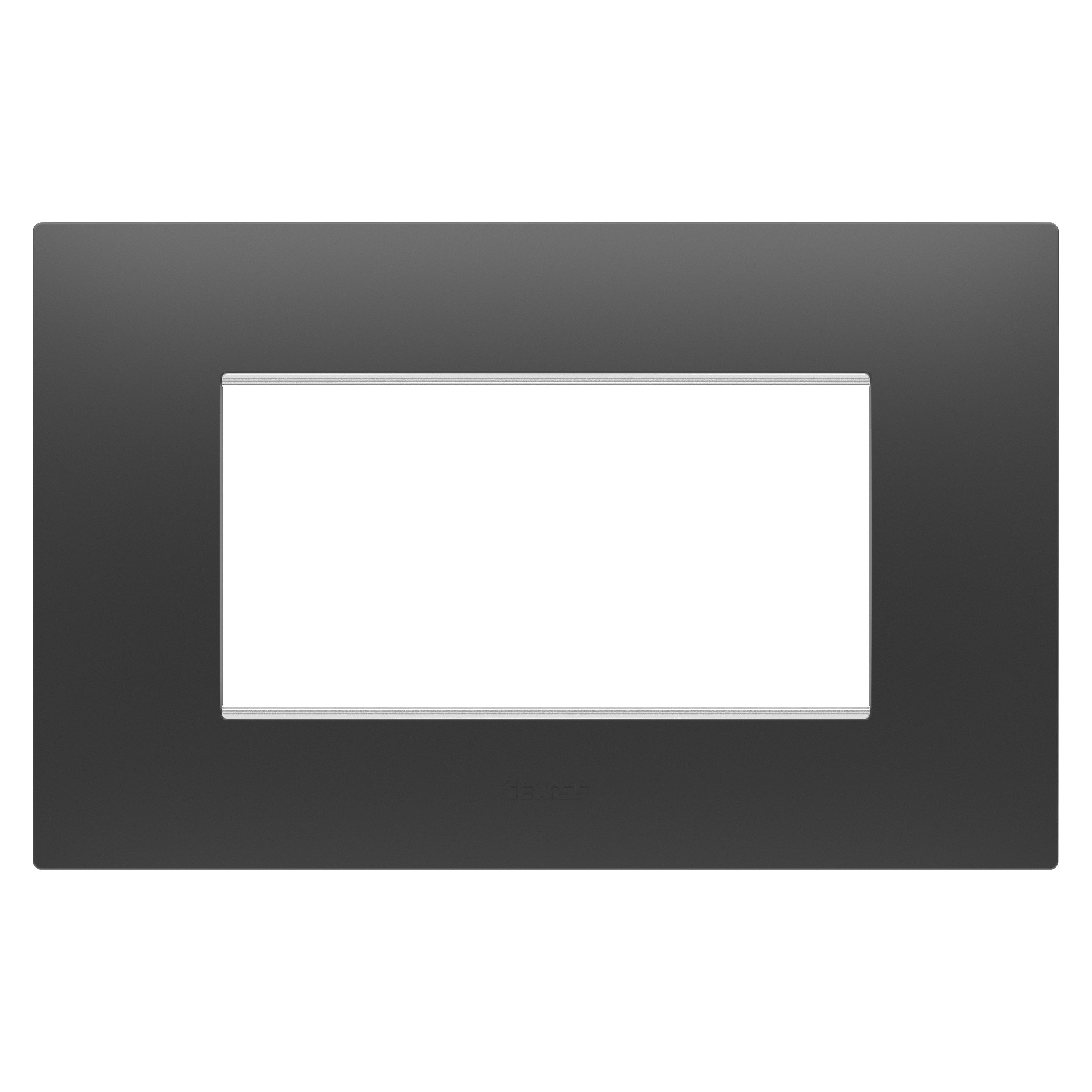 Gewiss - PLAQUE APPAREILLAGE EGO RECTANGULAIRE 4P NOIR - GW16004DB