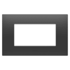 Gewiss - PLAQUE APPAREILLAGE EGO RECTANGULAIRE 4P NOIR - GW16004DB