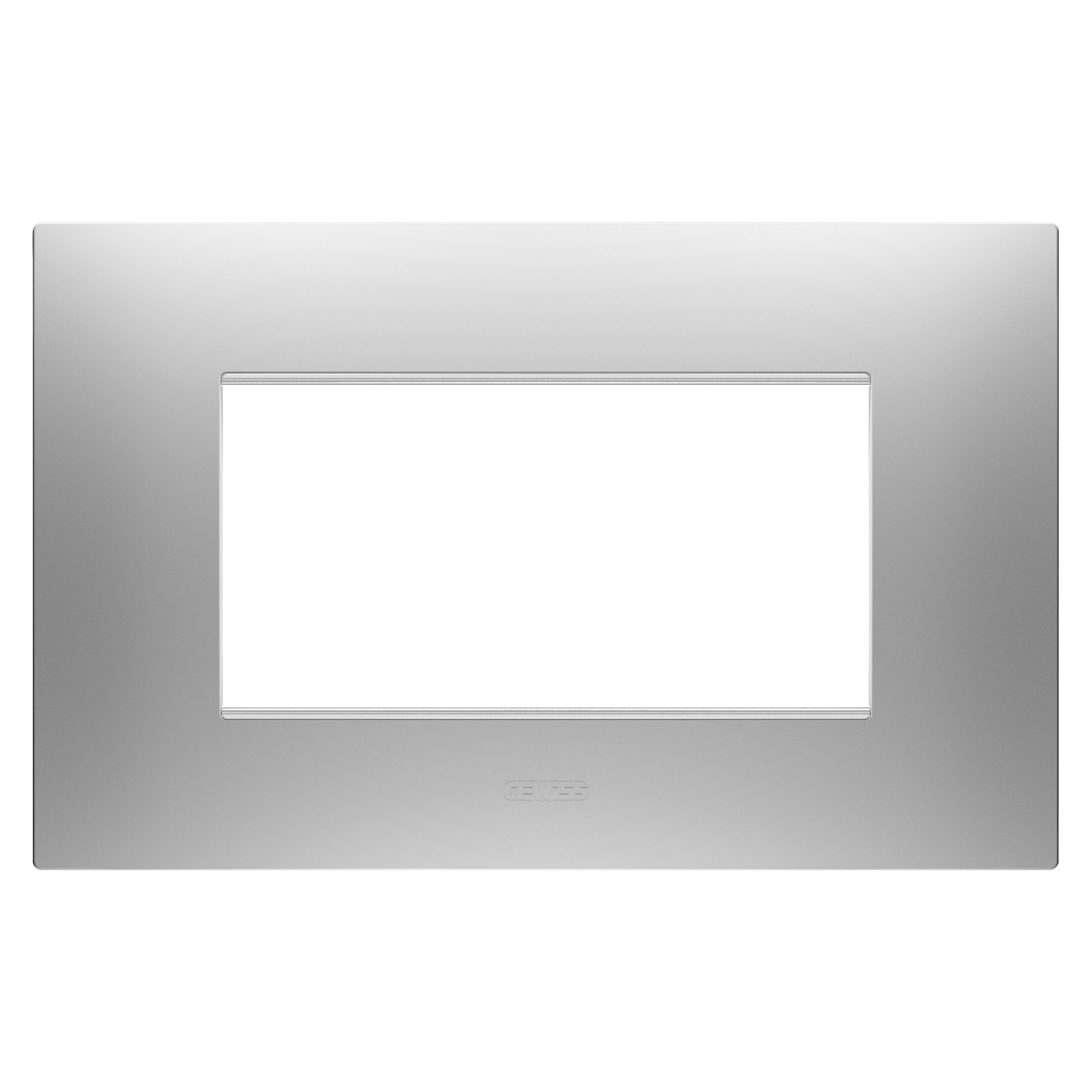 Gewiss - PLAQUE APPAREILLAGE EGO RECT. 4P GRIS MAGNÉTIQUE - GW16004GR