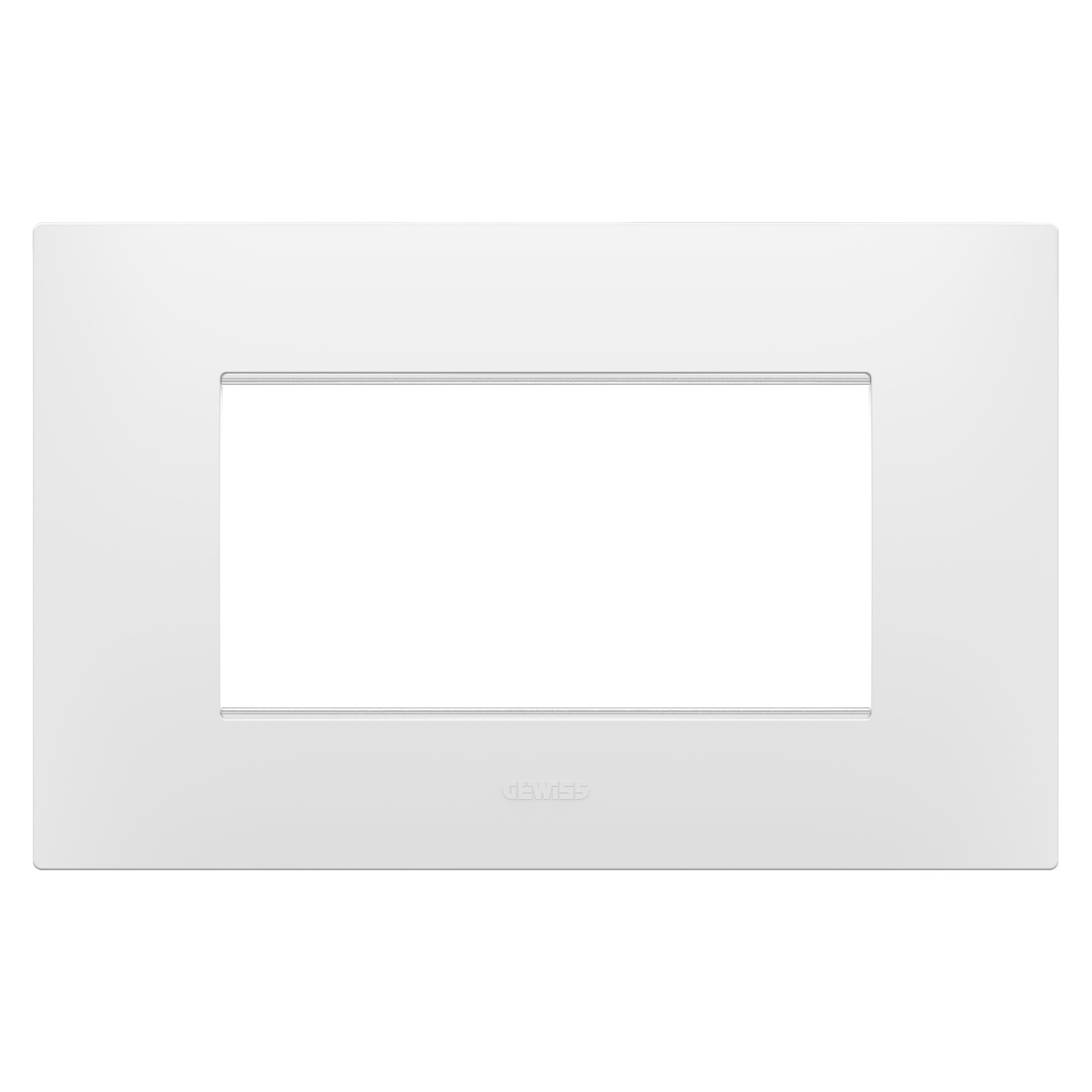 Gewiss - PLAQUE APPAREILLAGE EGO RECTANGULAIRE 4P BLANC SATIN - GW16004PW