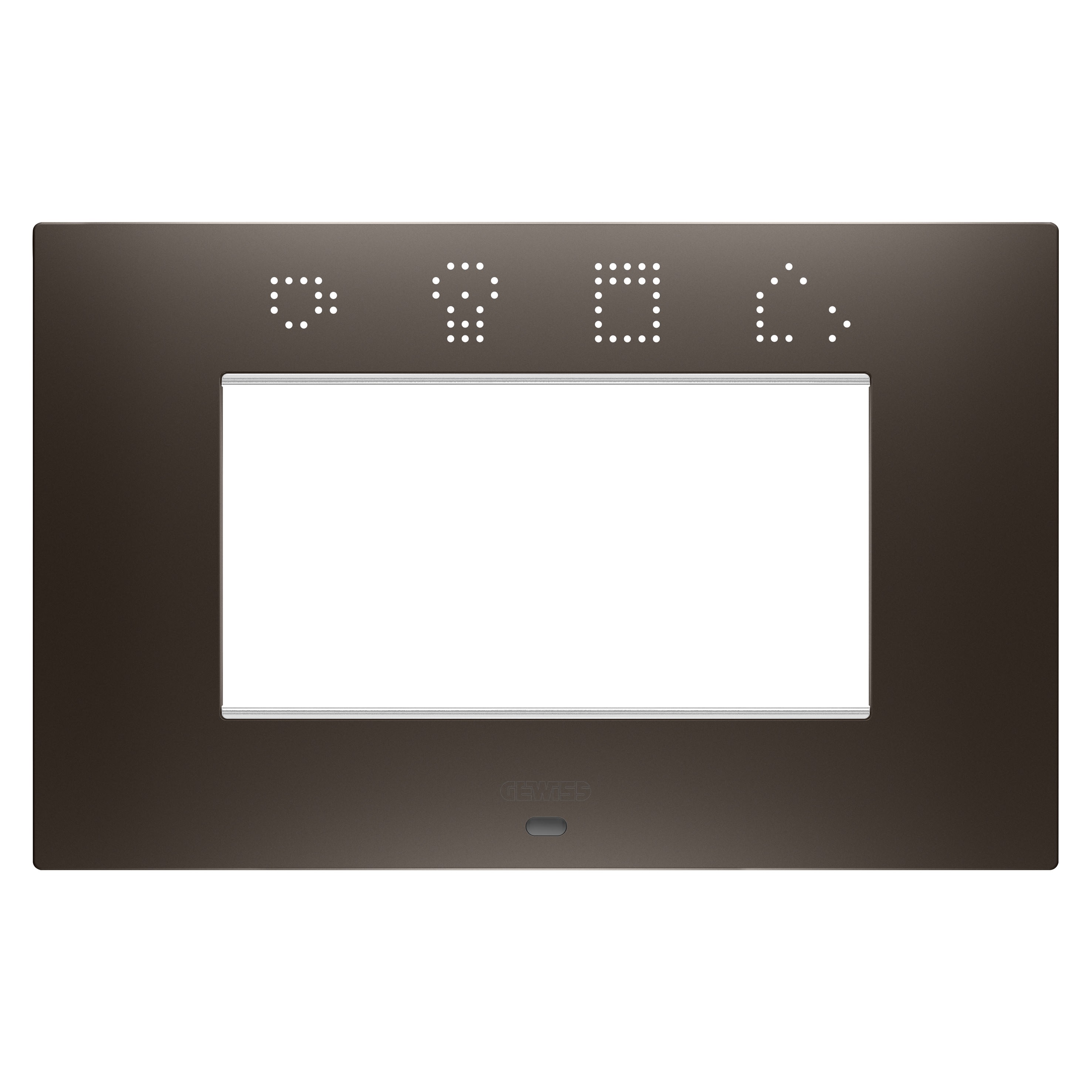 Gewiss - PLAQUE EGO SMART RECT. 4P TEINTE MARRON