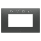 Gewiss - PLAQUE EGO SMART RECTANGULAIRE 4P NOIR