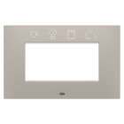 Gewiss - PLAQUE EGO SMART RECT. 4P SABLE FONCÉ