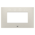 Gewiss - PLAQUE EGO SMART RECT. 4P BEIGE NATUREL