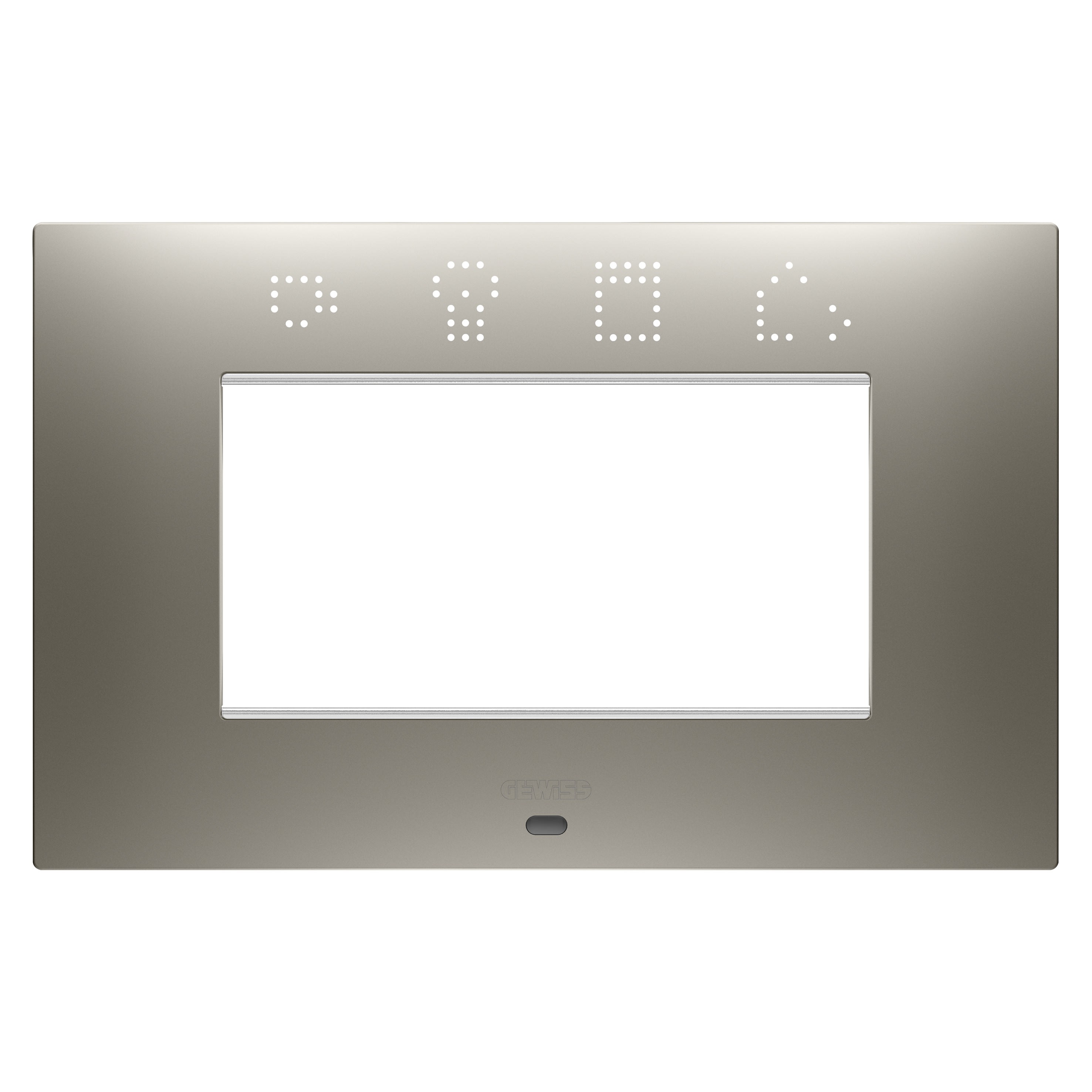 Gewiss - PLAQUE EGO SMART RECTANGULAIRE 4P ACIER