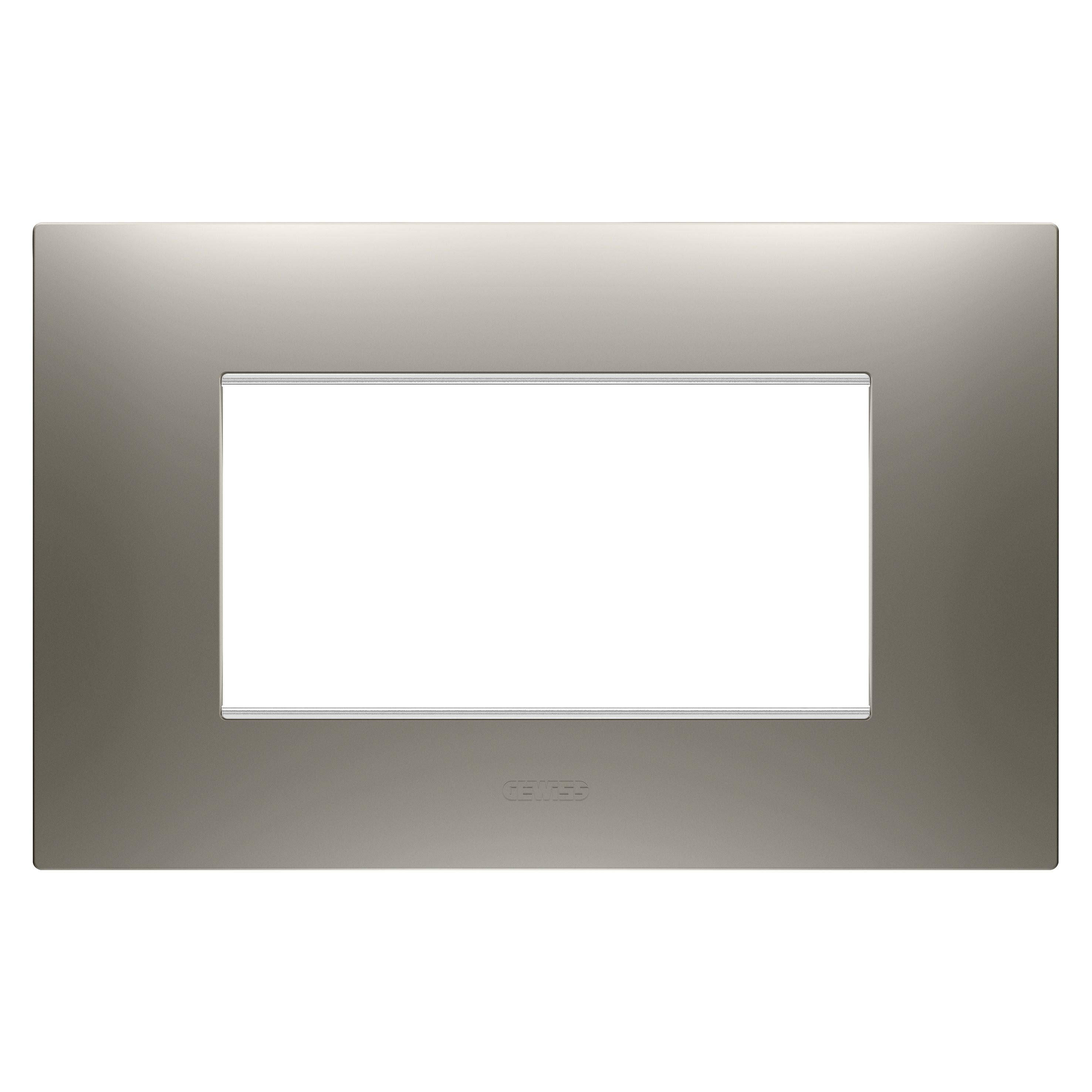 Gewiss - PLAQUE EGO RECTANGULAIRE 4P ACIER