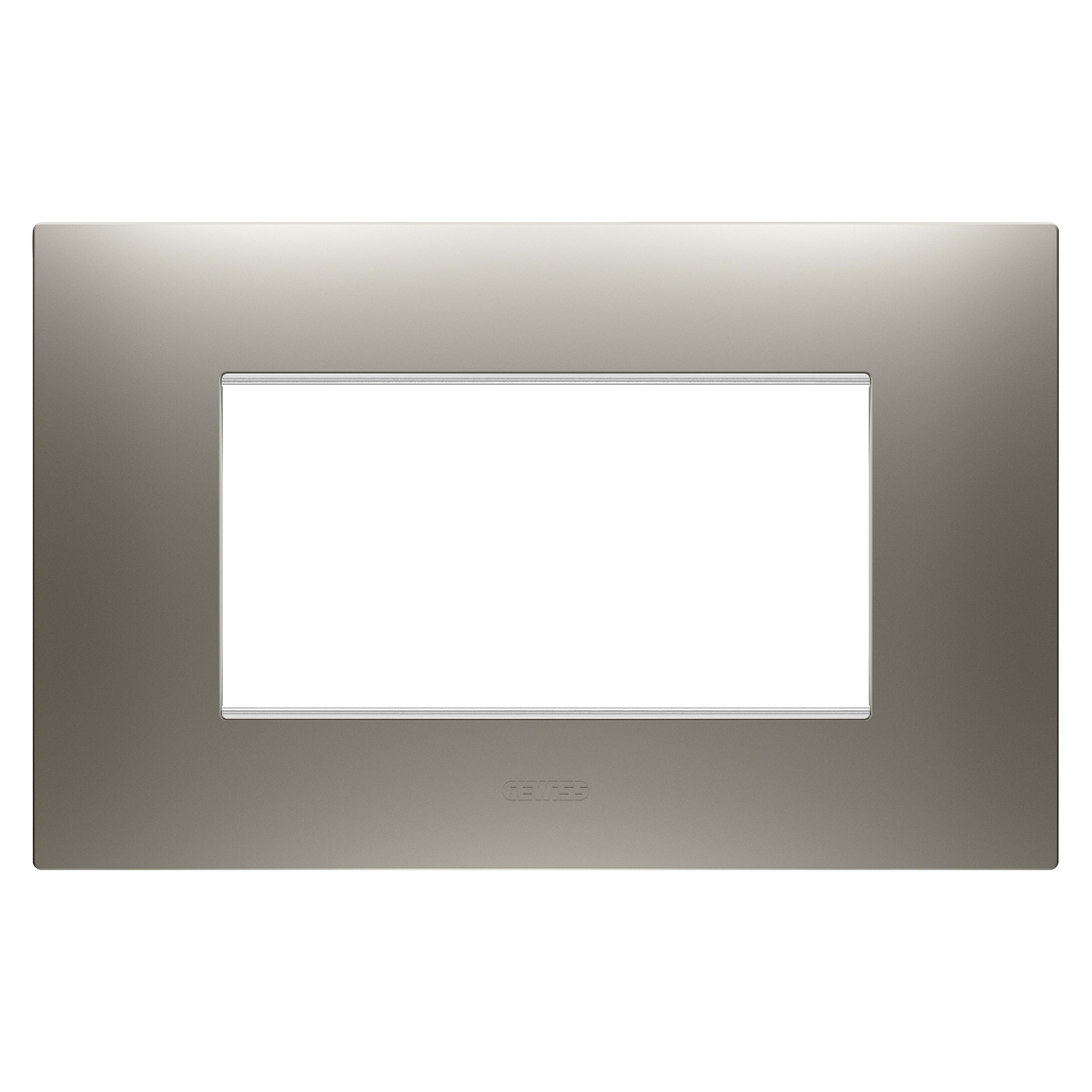 Gewiss - PLAQUE APPAREILLAGE EGO RECTANGULAIRE 4P ACIER - GW16004ST