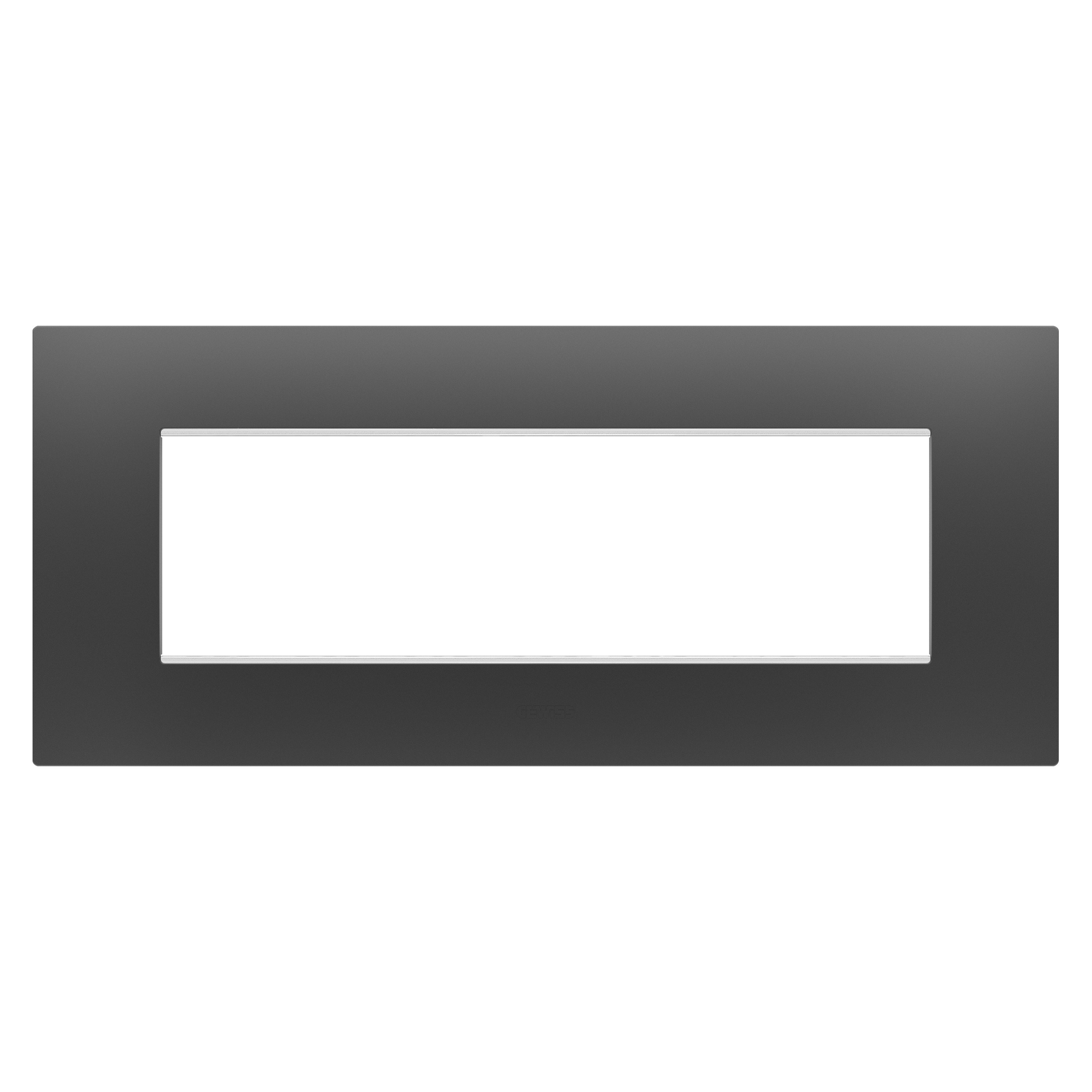 Gewiss - PLAQUE APPAREILLAGE EGO RECTANGULAIRE 7 MODULES NOIR - GW16007DB