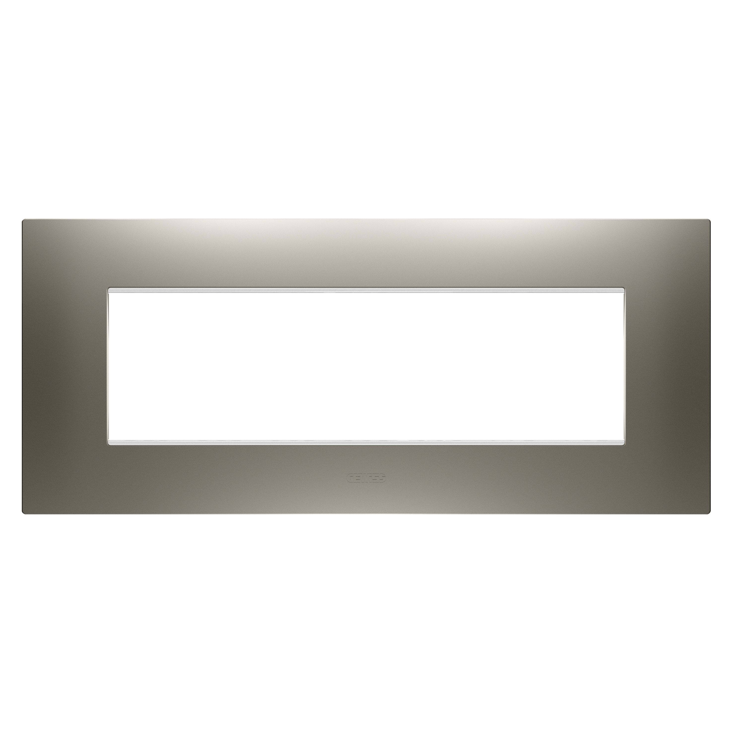 Gewiss - PLAQUE APPAREILLAGE EGO RECTANGULAIRE 7 MODULES ACIER - GW16007ST