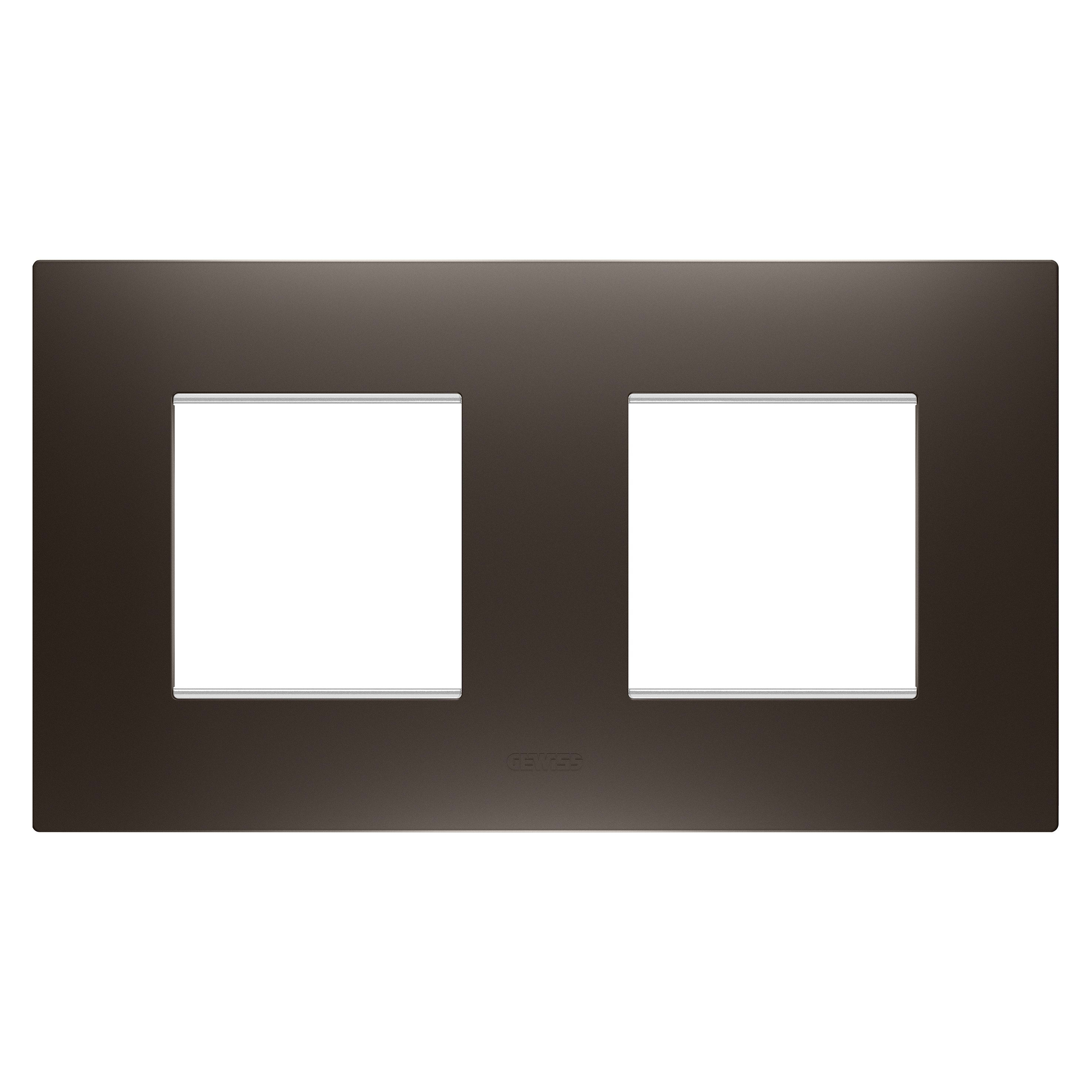 Gewiss - PLAQUE APPAREILLAGE EGO 2+2P H TEINTE MARRON - GW16023BS