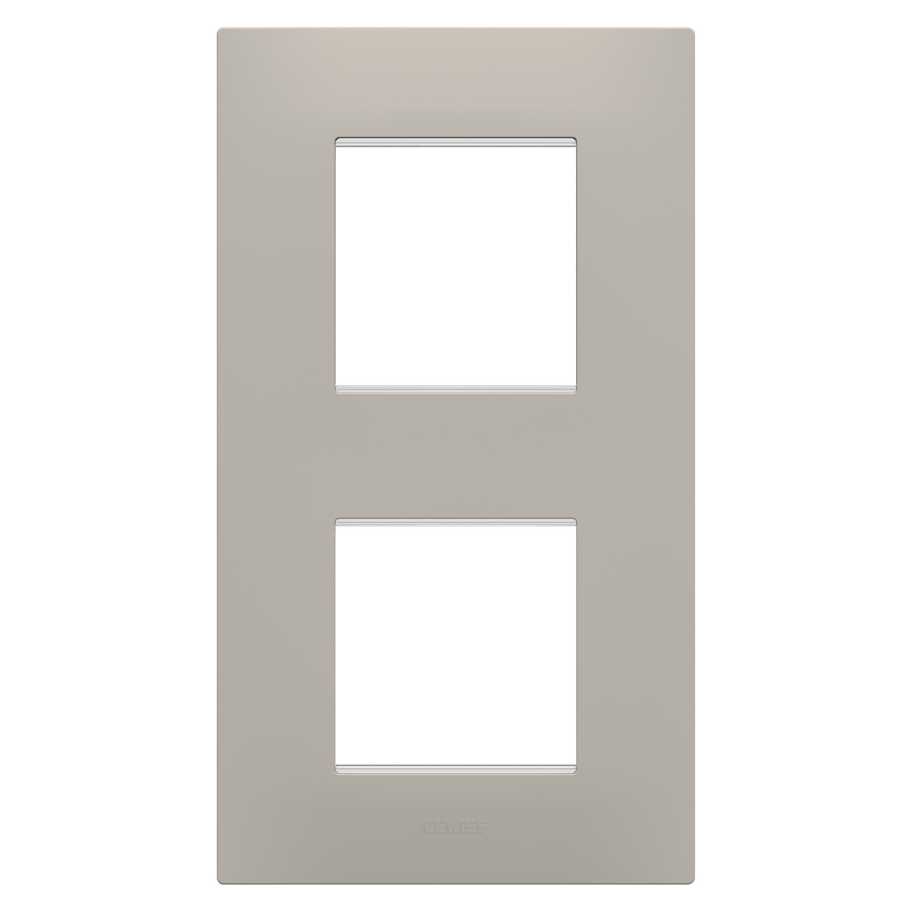 Gewiss - PLAQUE APPAREILLAGE EGO 2+2P V SABLE FONCÉ - GW16024DS