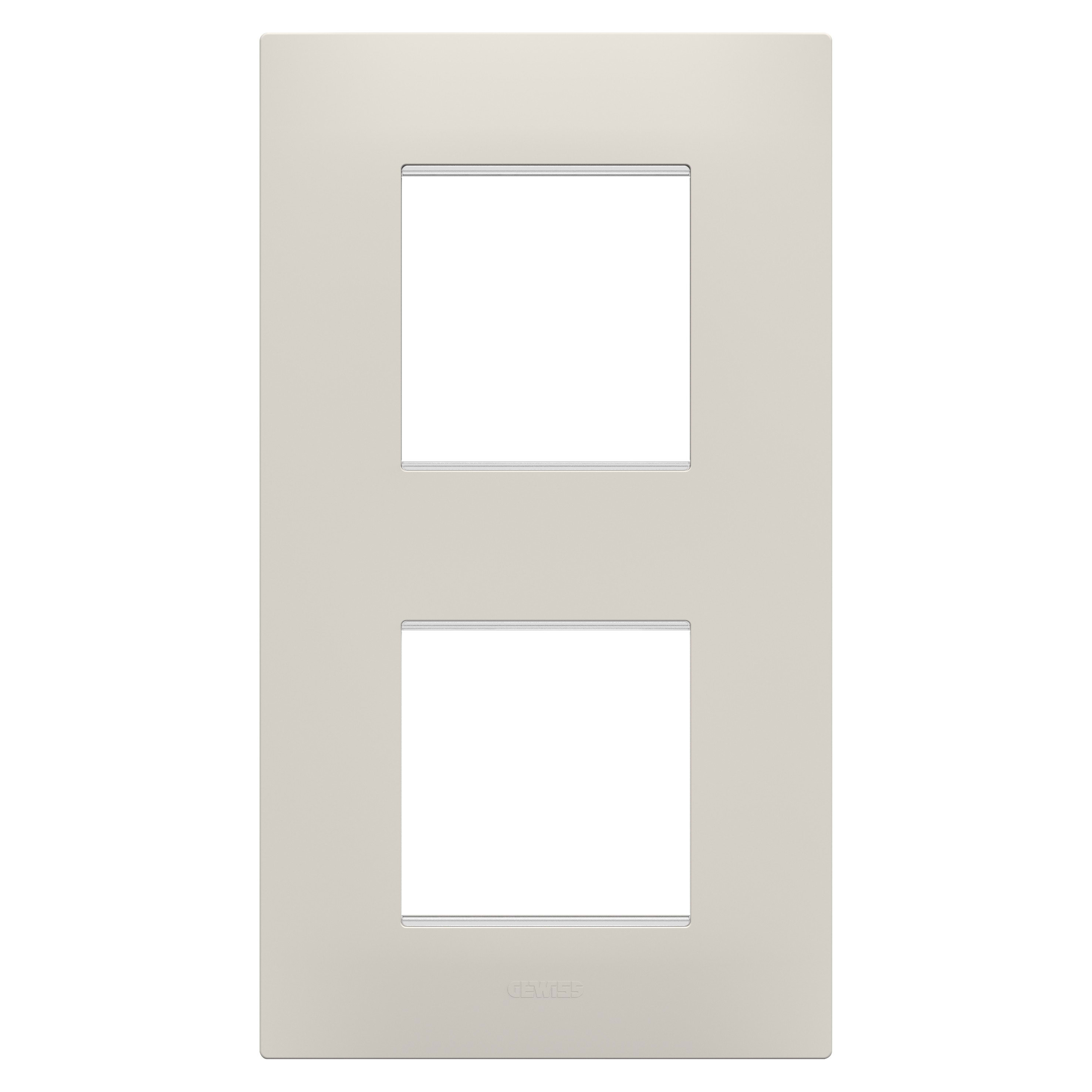 Gewiss - PLAQUE APPAREILLAGE EGO 2+2P V BEIGE NATUREL - GW16024NB