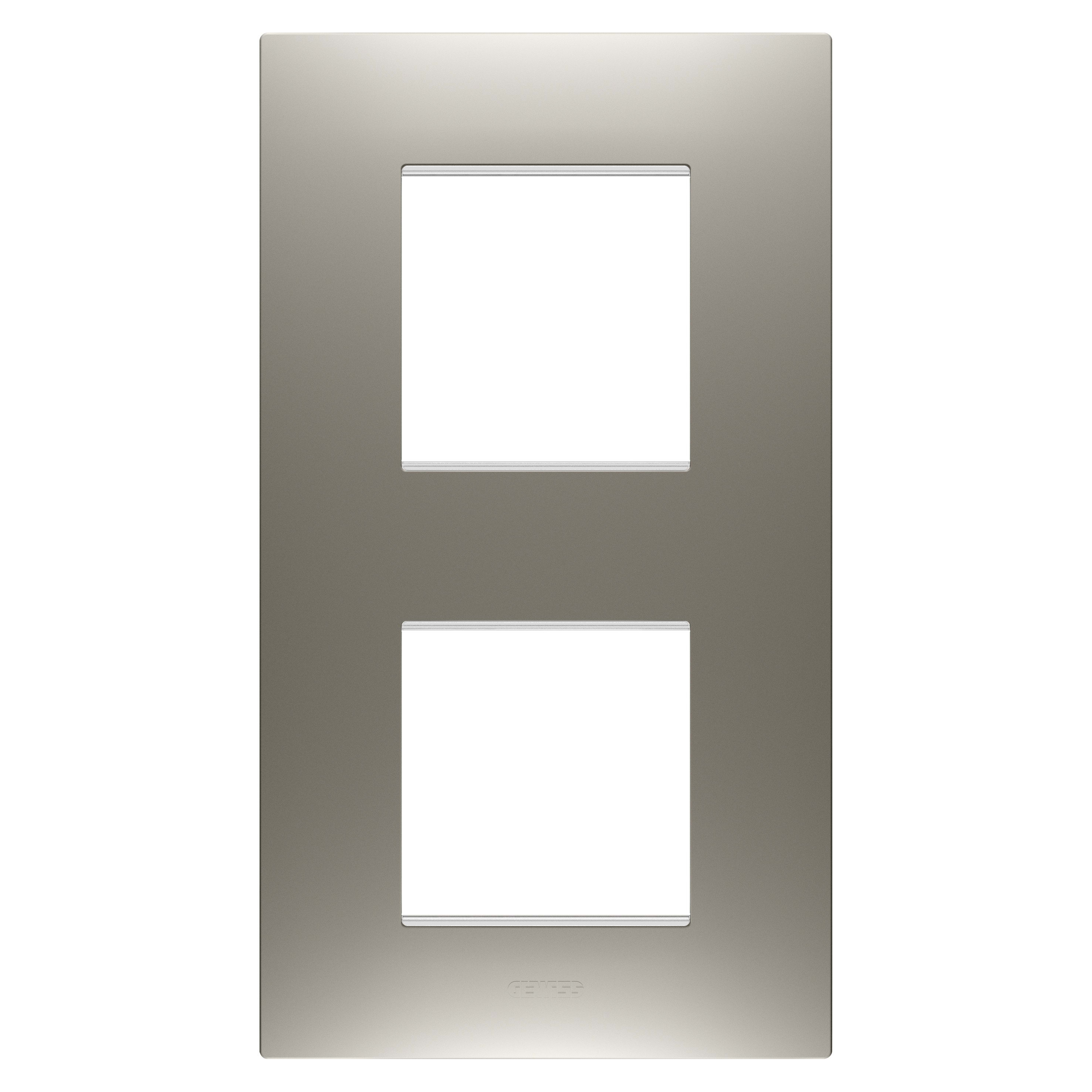 Gewiss - PLAQUE APPAREILLAGE EGO 2+2P V ACIER - GW16024ST