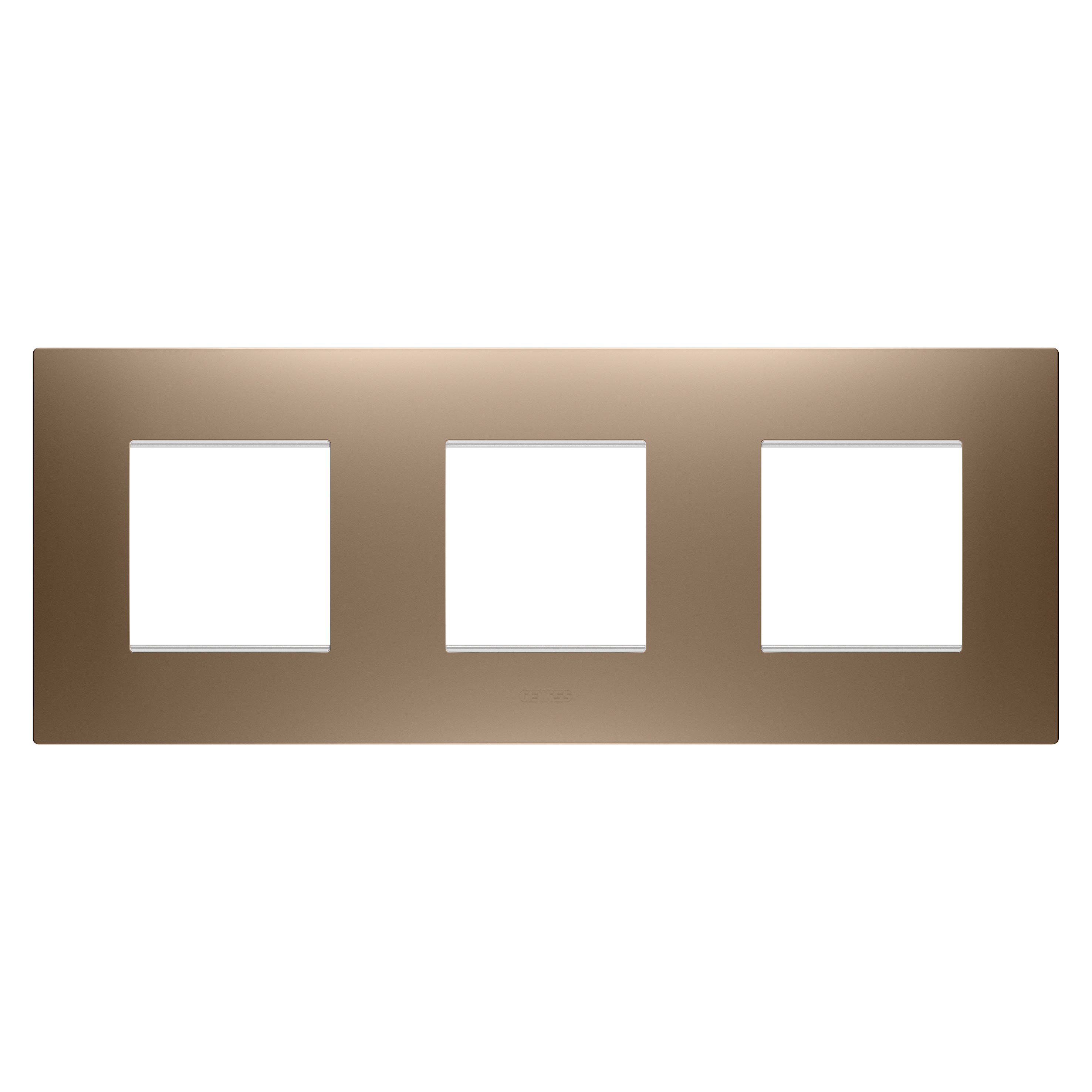 Gewiss - PLAQUE EGO 2+2+2P H CUIVRE DOUX