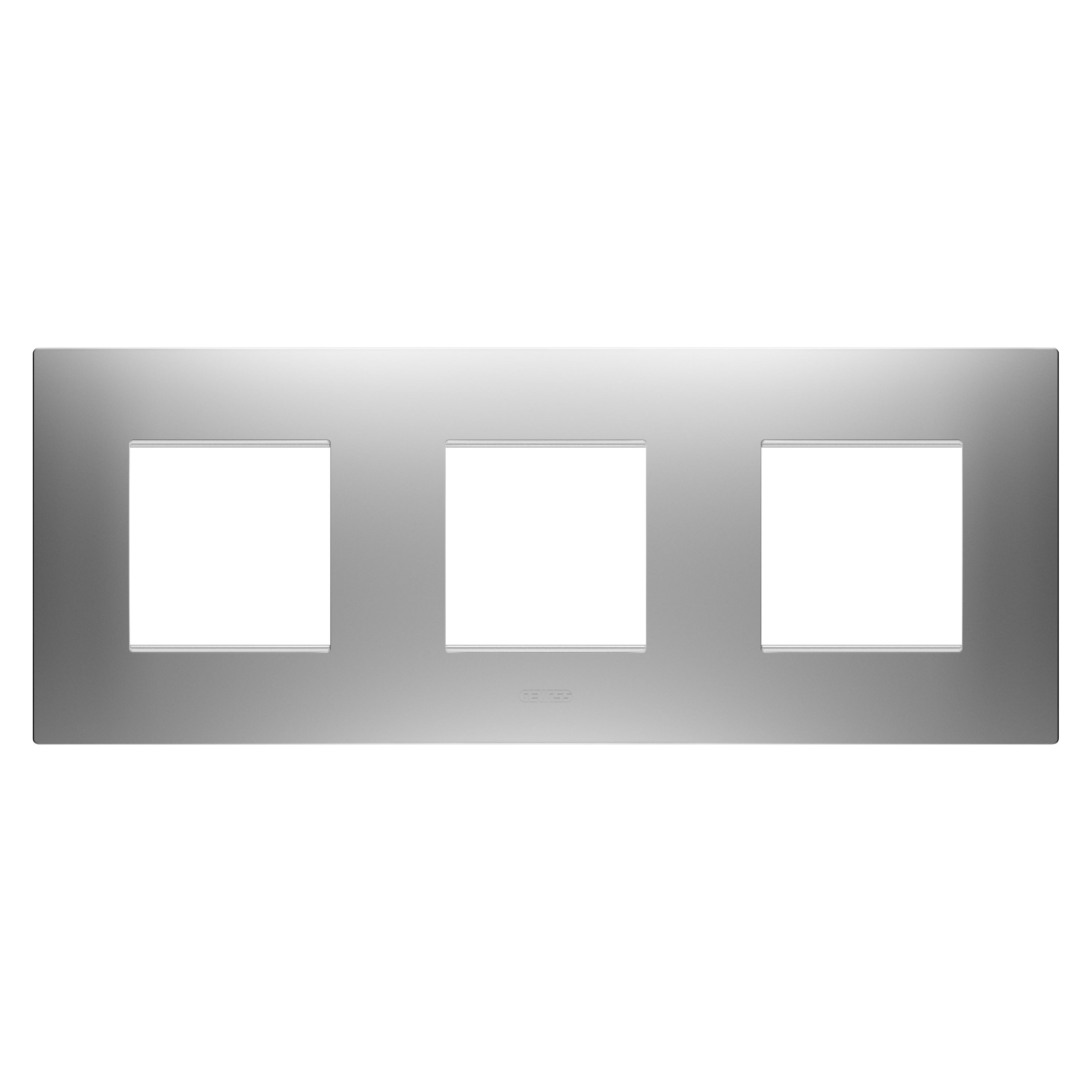 Gewiss - PLAQUE EGO 2+2+2P H GRIS MAGNÉTIQUE