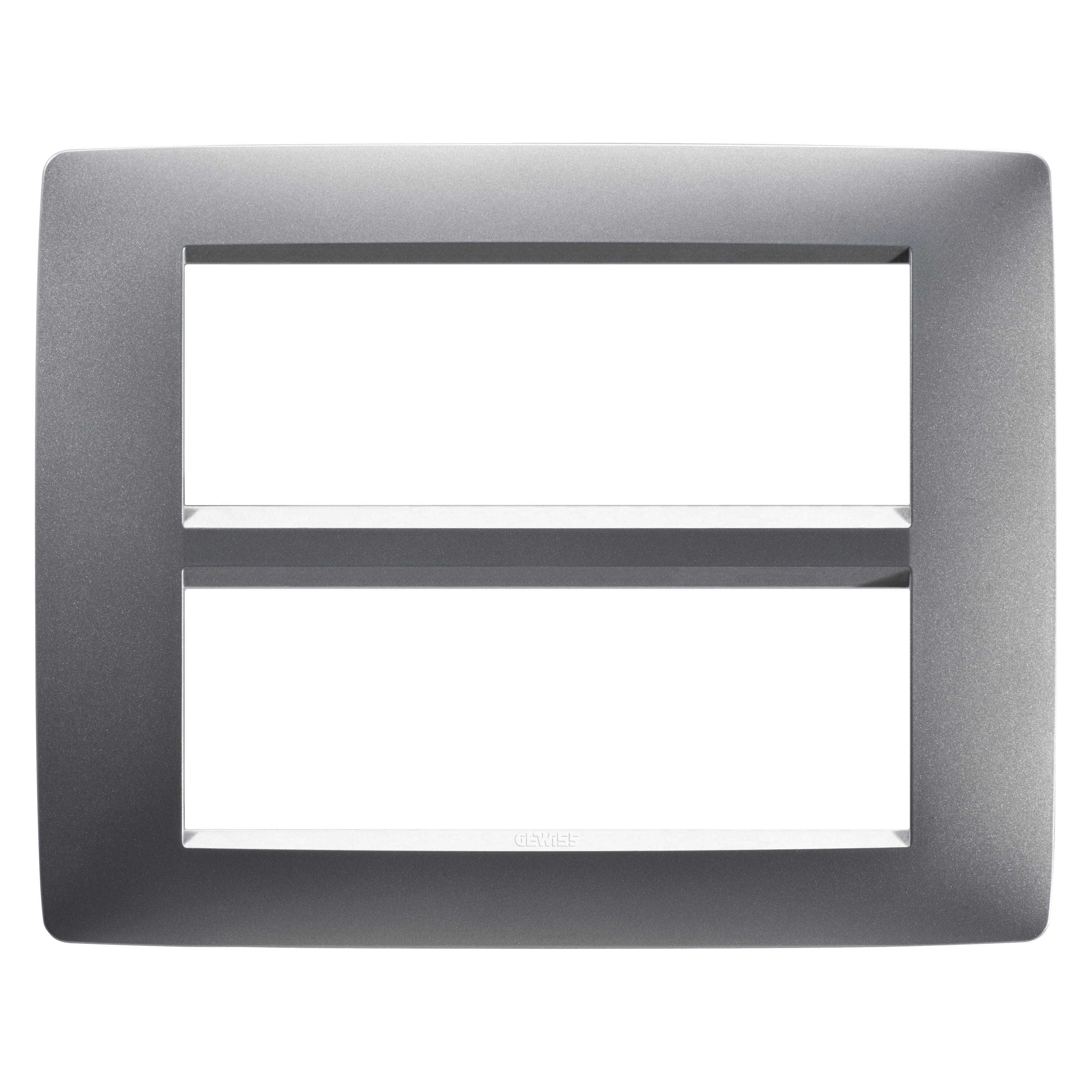 Gewiss - PLAQUE APPAREILLAGE ONE 12P TITANE - GW16112VT