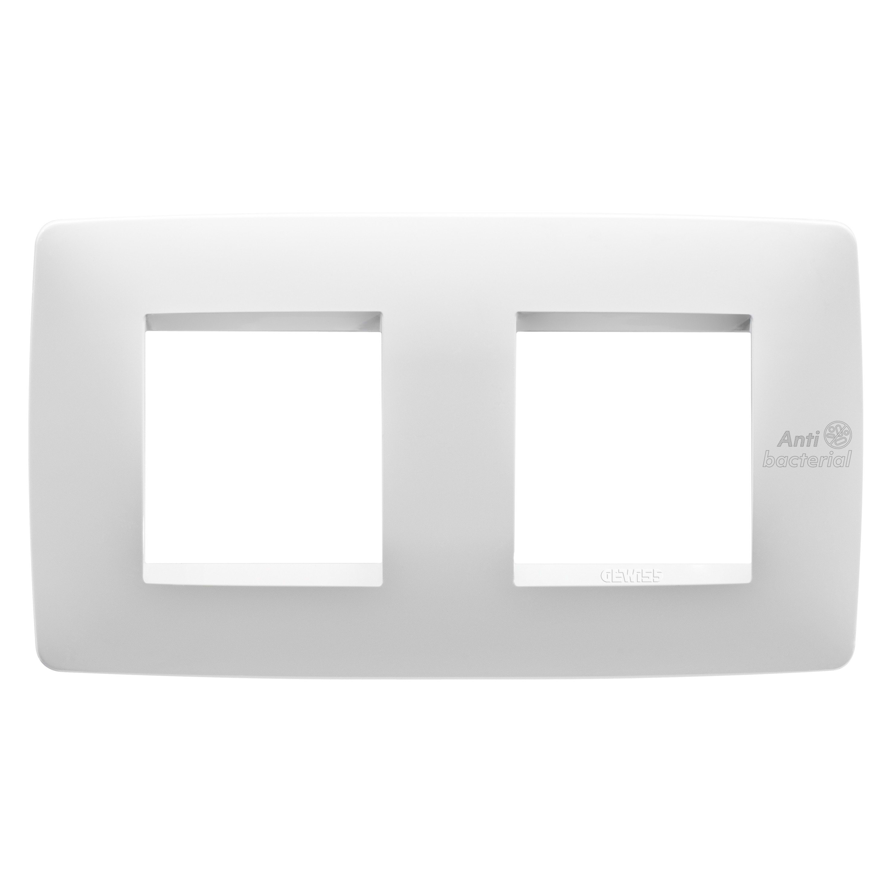 Gewiss - PLAQUE APPAREILLAGE ONE INT.2+2P O.BL ANTIBACT. - GW16123AB