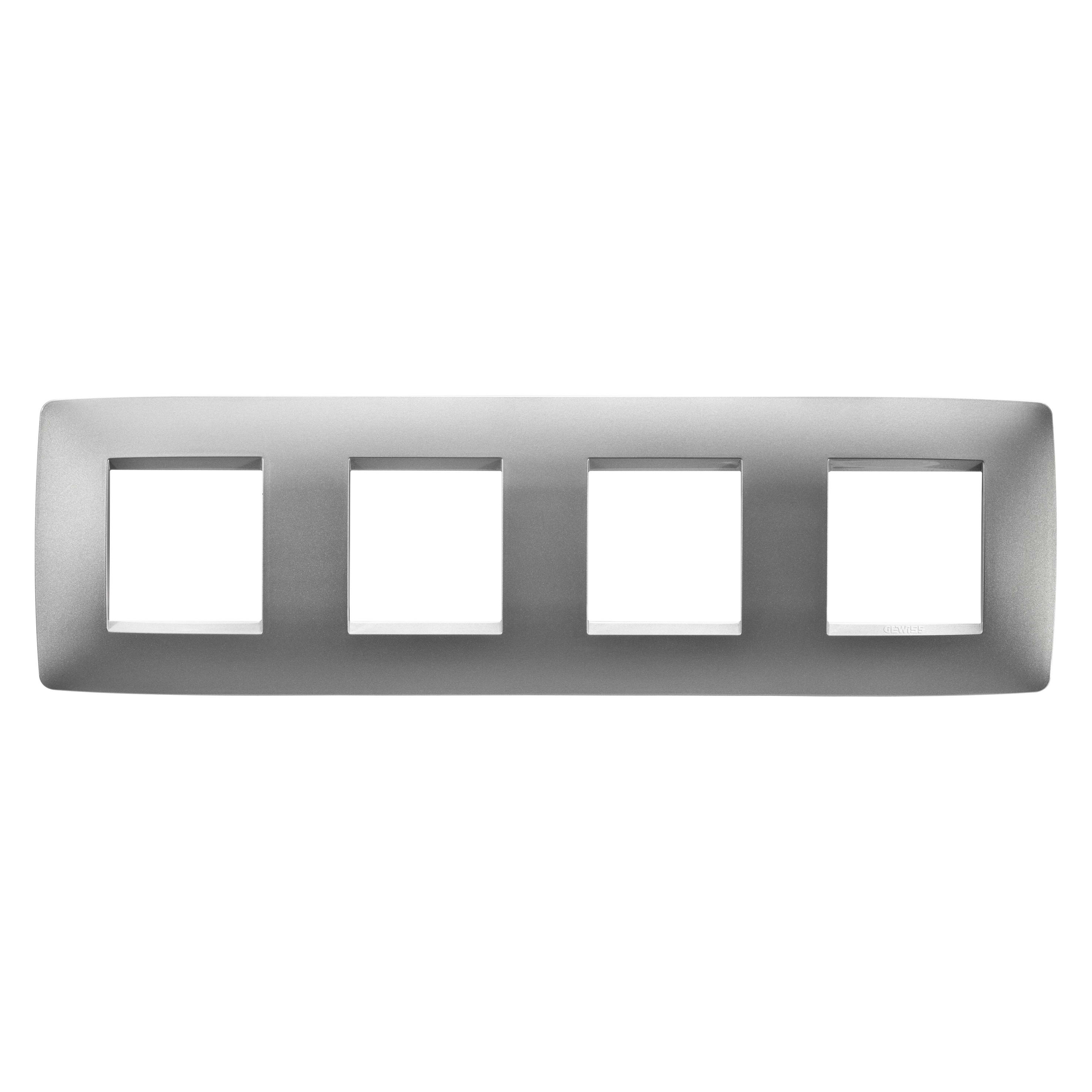 Gewiss - PLAQUE APPAREILLAGE ONE INT. 2+2+2+2P H TITANE - GW16128VT