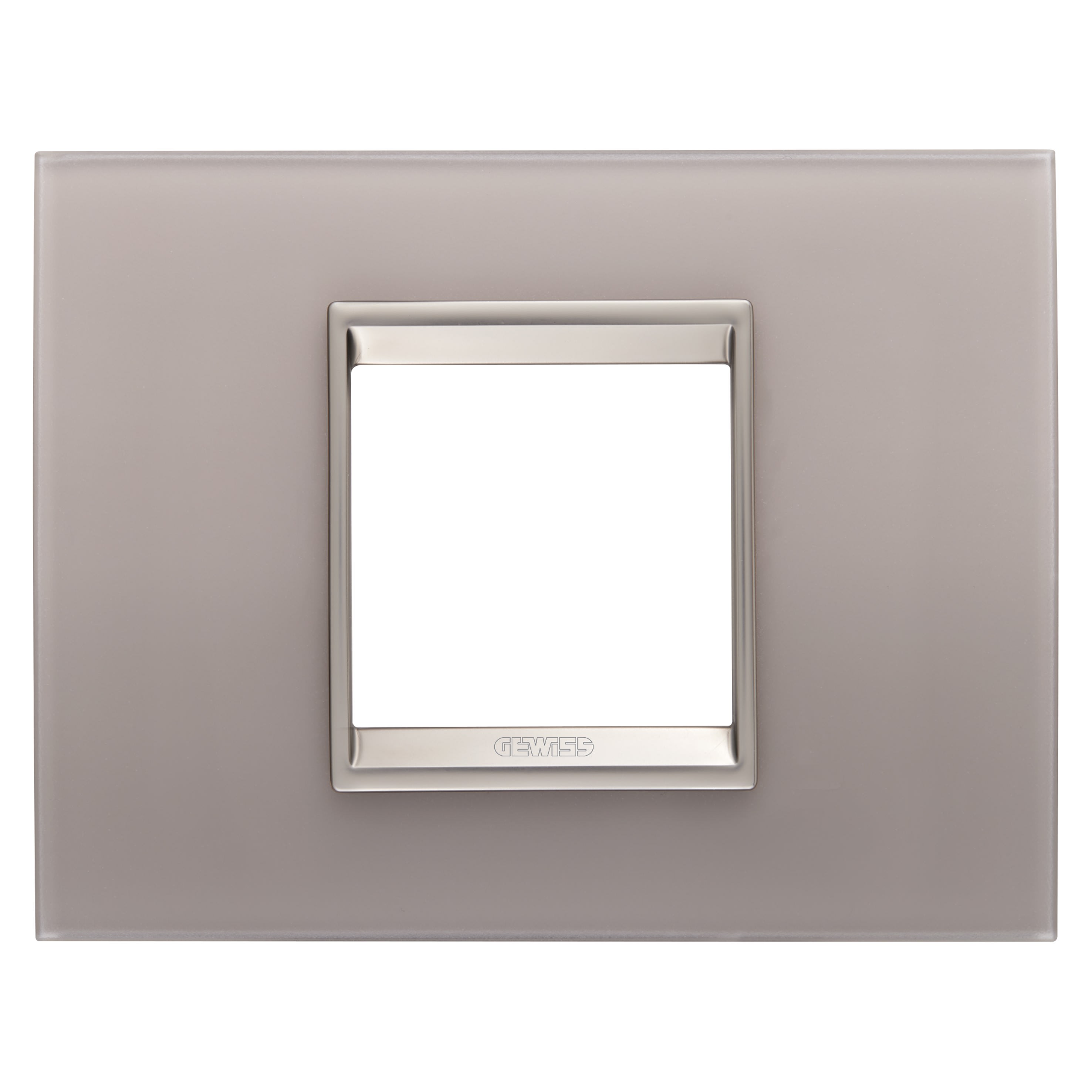 Gewiss - PLAQUE APPAREILLAGE LUX RECT. 2P VERRE GRIS PERLÉ - GW16202GP