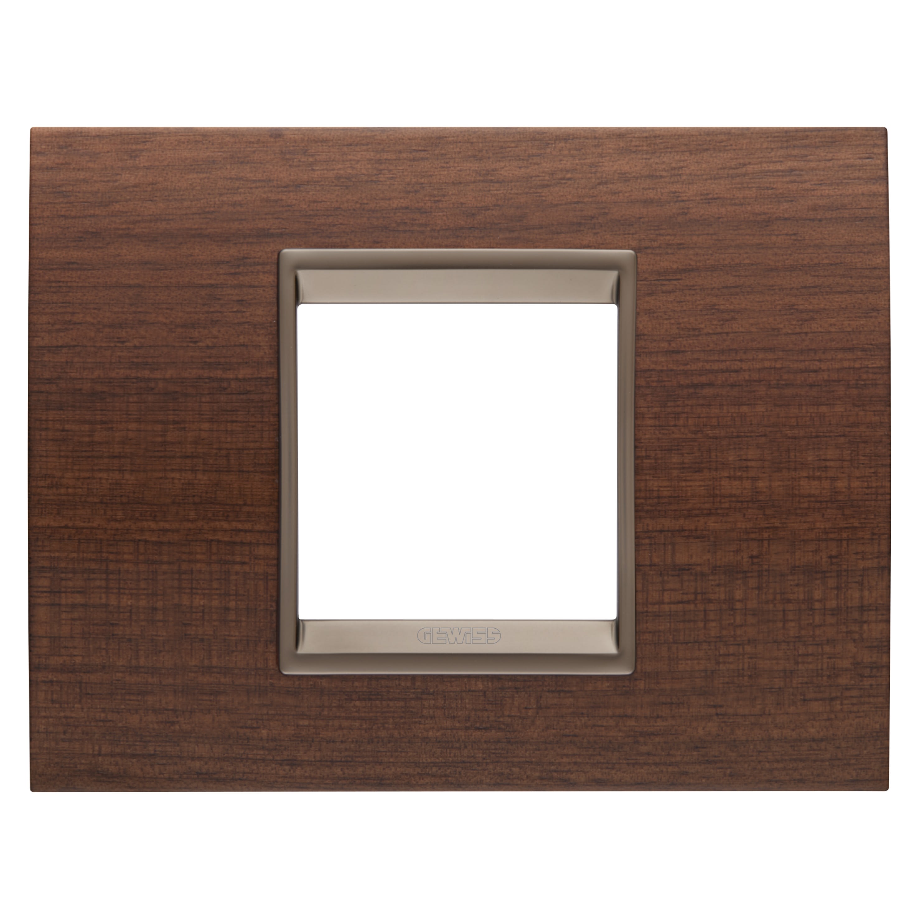 Gewiss - PLAQUE LUX RECTANGULAIRE 2P BOIS NOYER