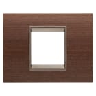 Gewiss - PLAQUE LUX RECTANGULAIRE 2P BOIS NOYER
