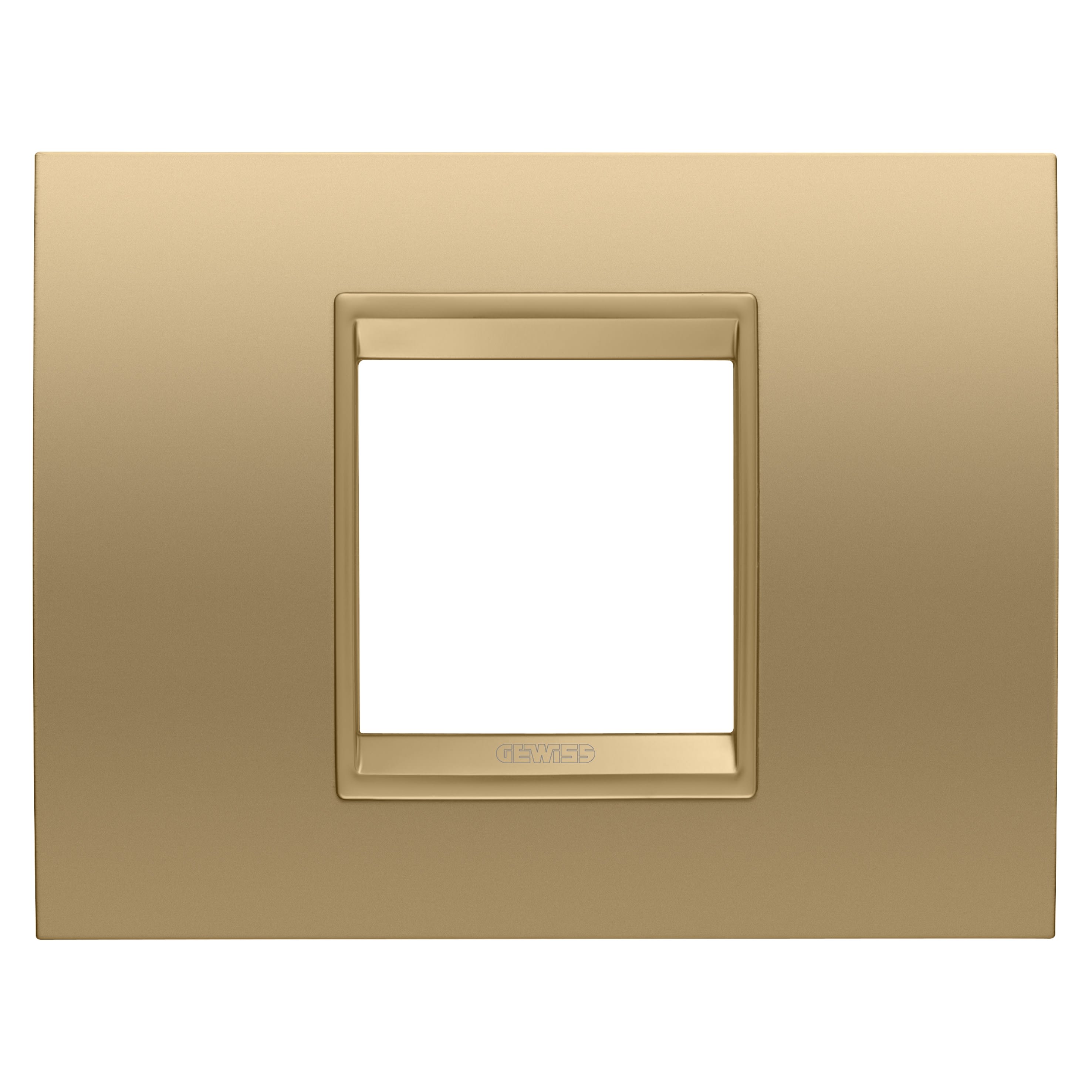 Gewiss - PLAQUE LUX RECTANGULAIRE 2P MÉTAL OR