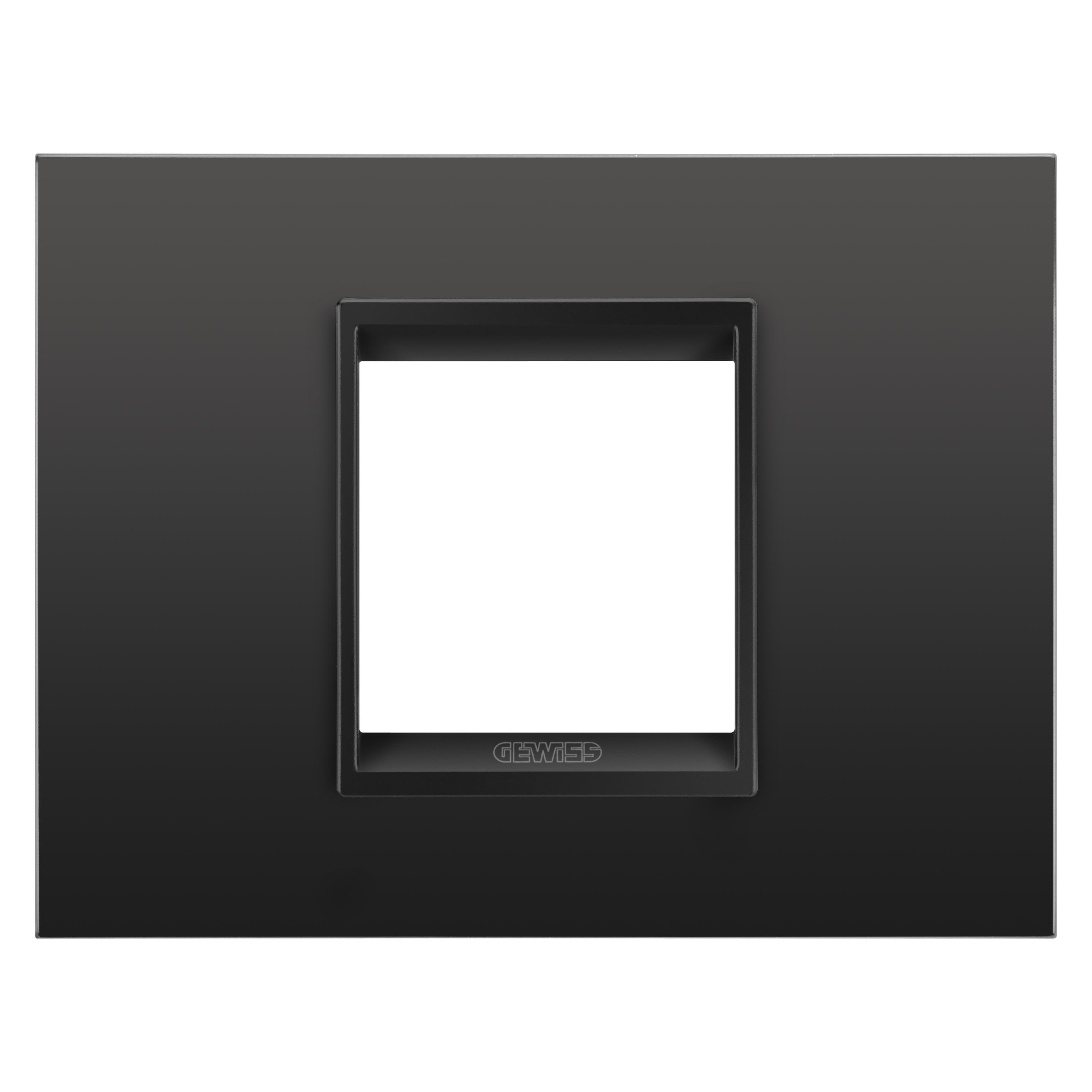 Gewiss - PLAQUE APPAREILLAGE LUX 2P METAL NO SATIN MONOCH - GW16202XM