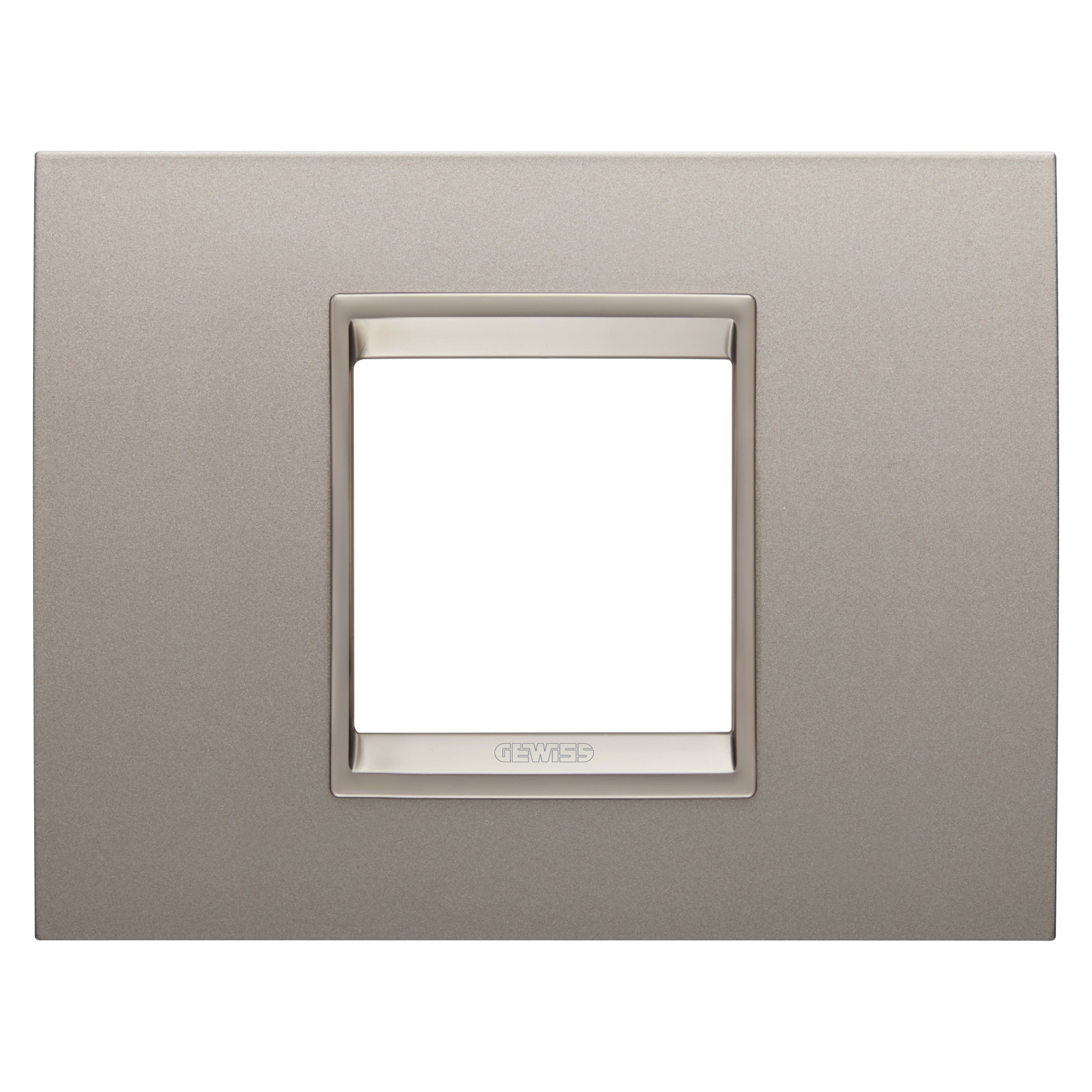 Gewiss - PLAQUE LUX RECT. 2P MÉTAL BRONZE PERLÉ