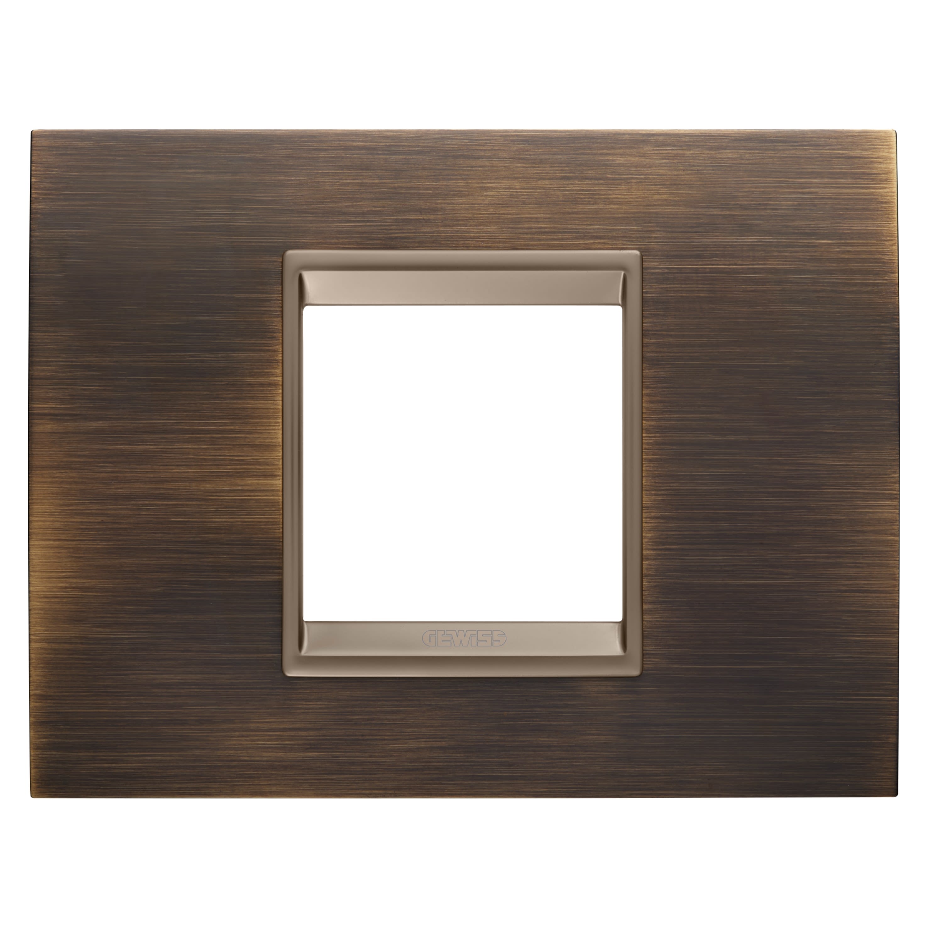 Gewiss - PLAQUE LUX RECT. 2P MÉTAL LAITON ANTIQUE