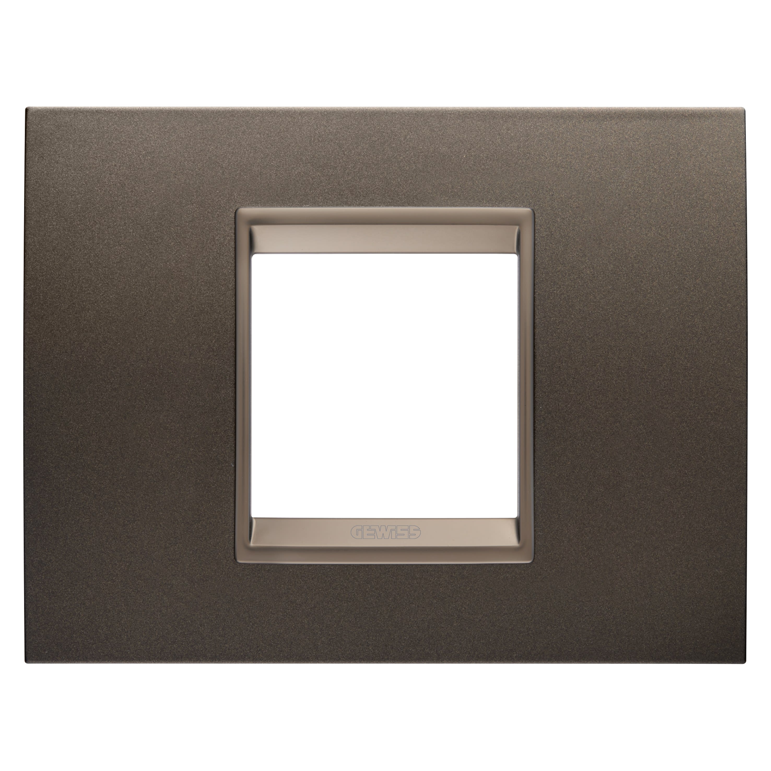 Gewiss - PLAQUE LUX RECT. 2P MÉTAL MARRON
