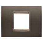 Gewiss - PLAQUE LUX RECT. 2P MÉTAL MARRON