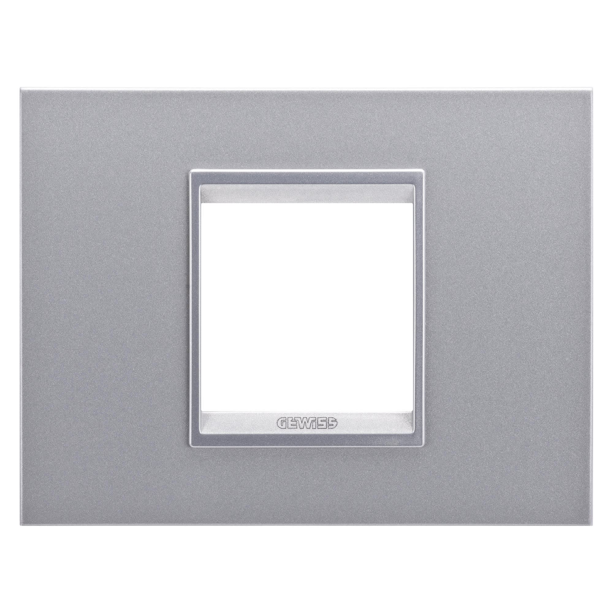 Gewiss - PLAQUE LUX 2P TITANE MONOCHROME