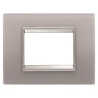 Gewiss - PLAQUE LUX RECT. 3P VERRE GRIS PERLÉ