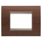 Gewiss - PLAQUE LUX RECTANGULAIRE 3P BOIS NOYER