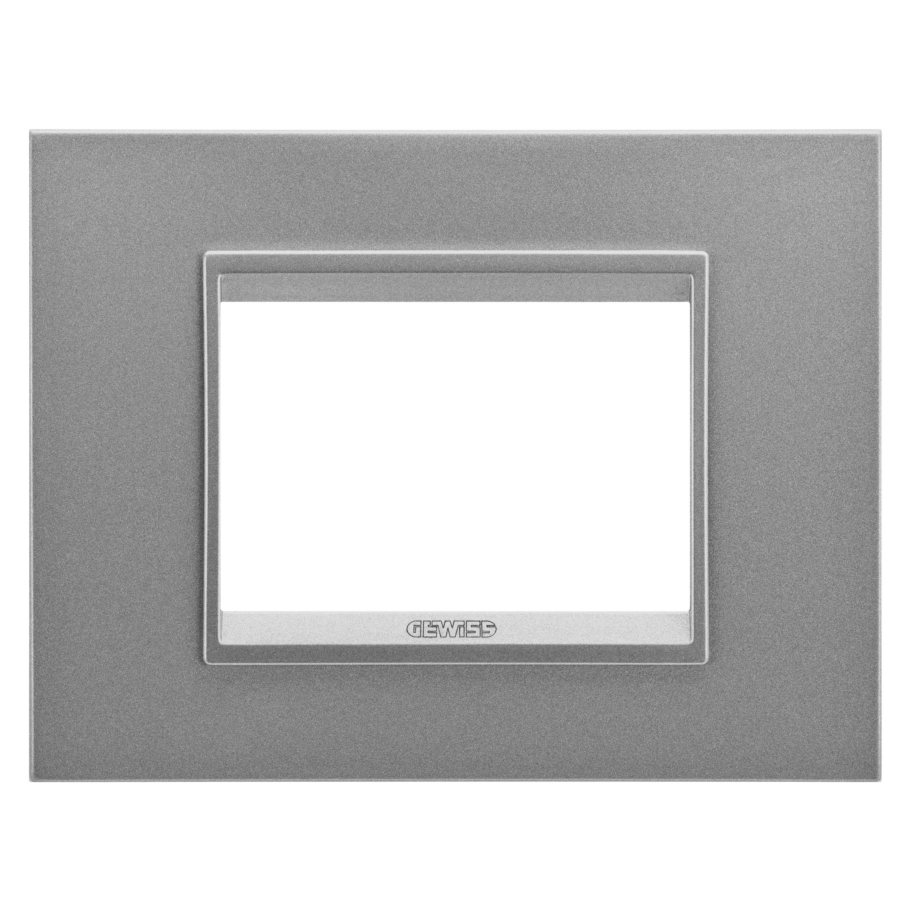 Gewiss - PLAQUE LUX 3P METAL ALU.SATI.MONOCHROM