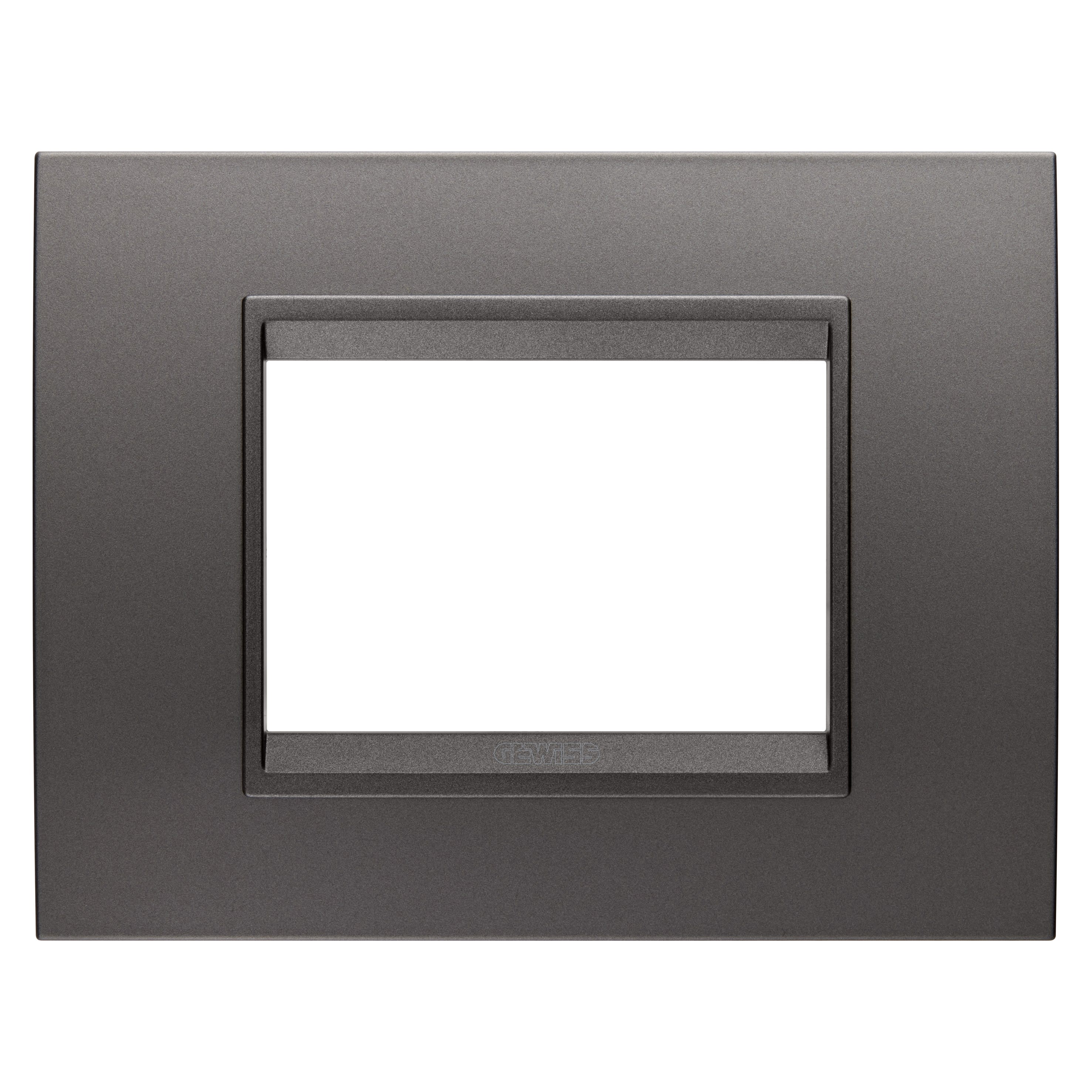 Gewiss - PLAQUE LUX RECTANGULAIRE 3P MÉTAL CANON