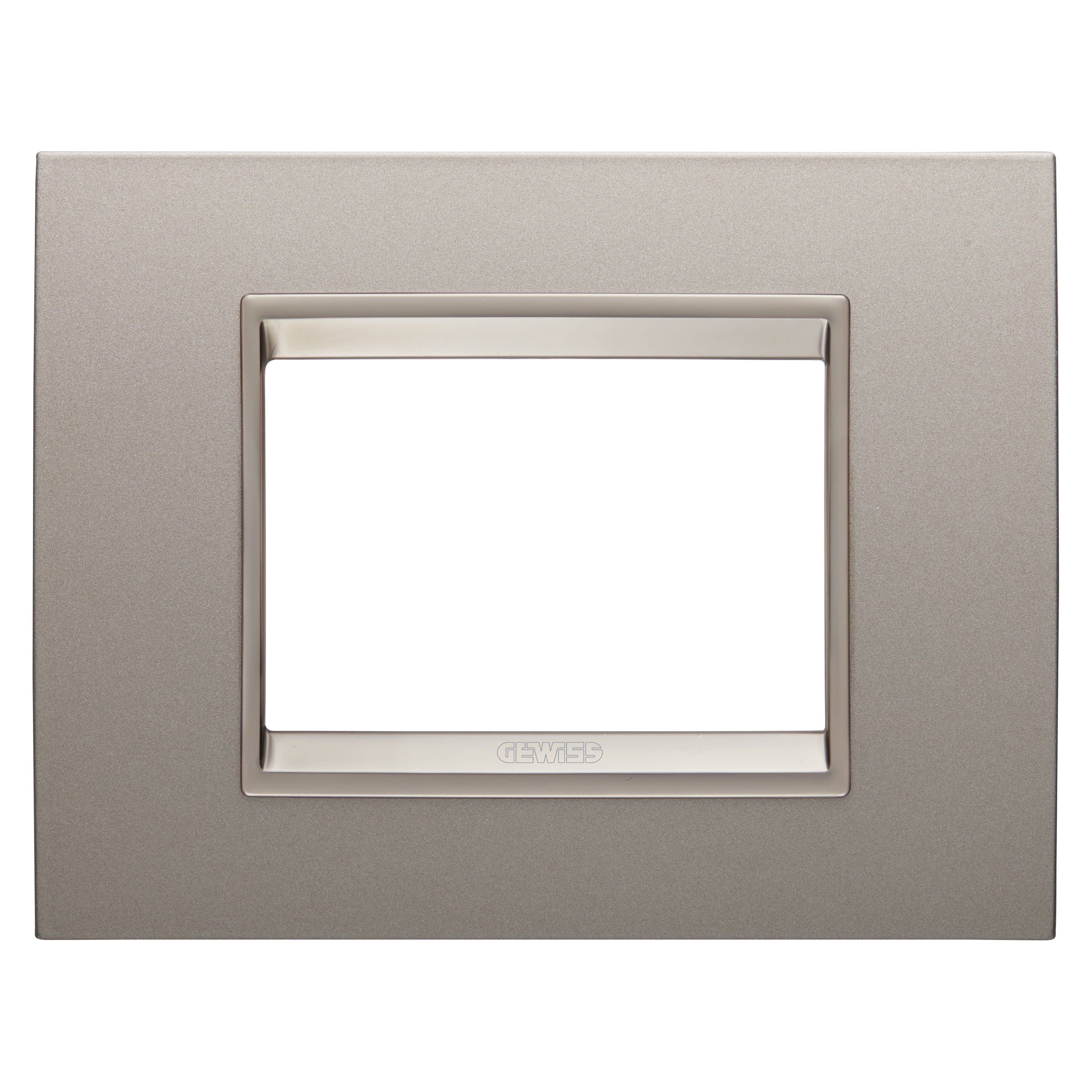 Gewiss - PLAQUE LUX RECT. 3P MÉTAL BRONZE PERLÉ