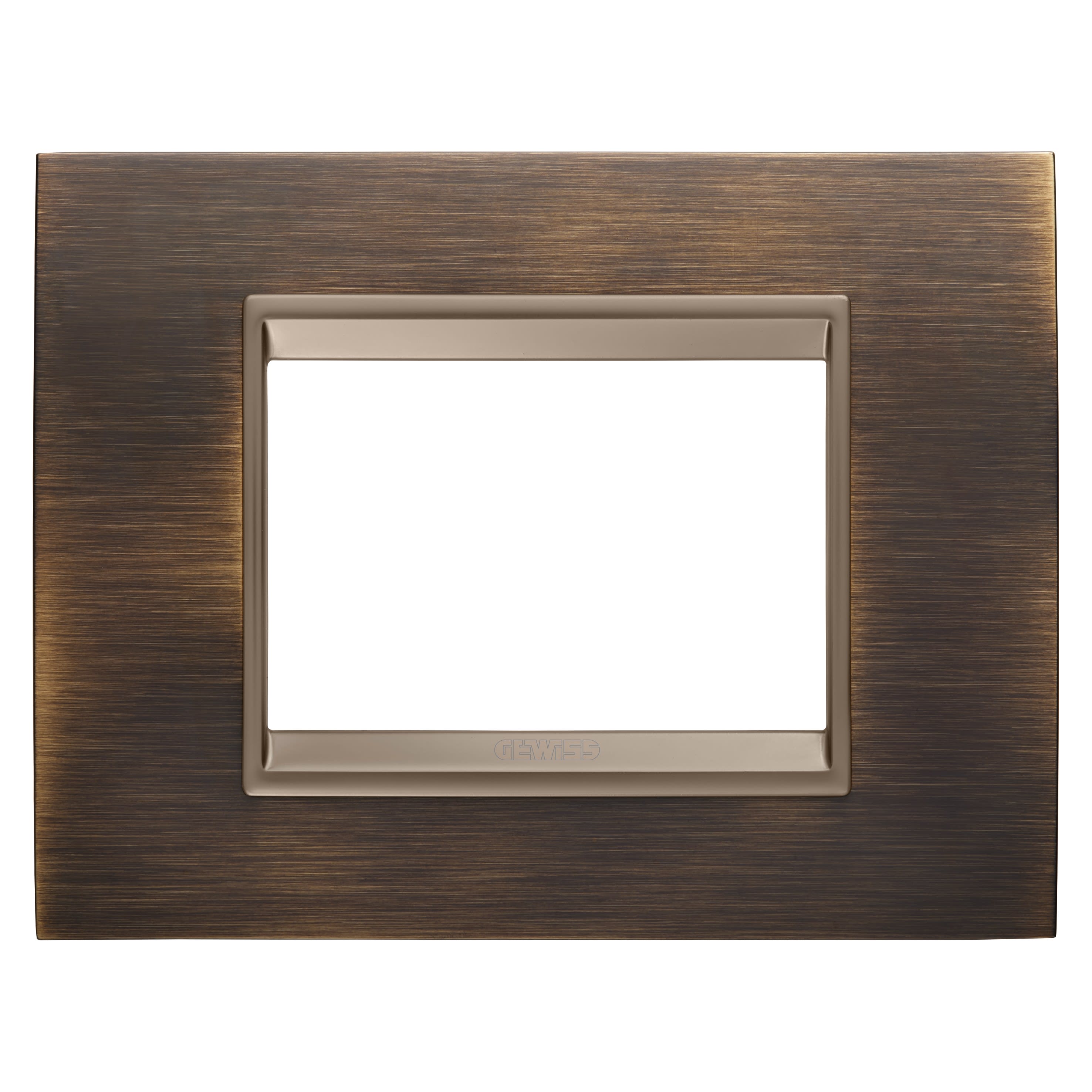 Gewiss - PLAQUE LUX RECT. 3P MÉTAL LAITON ANTIQUE