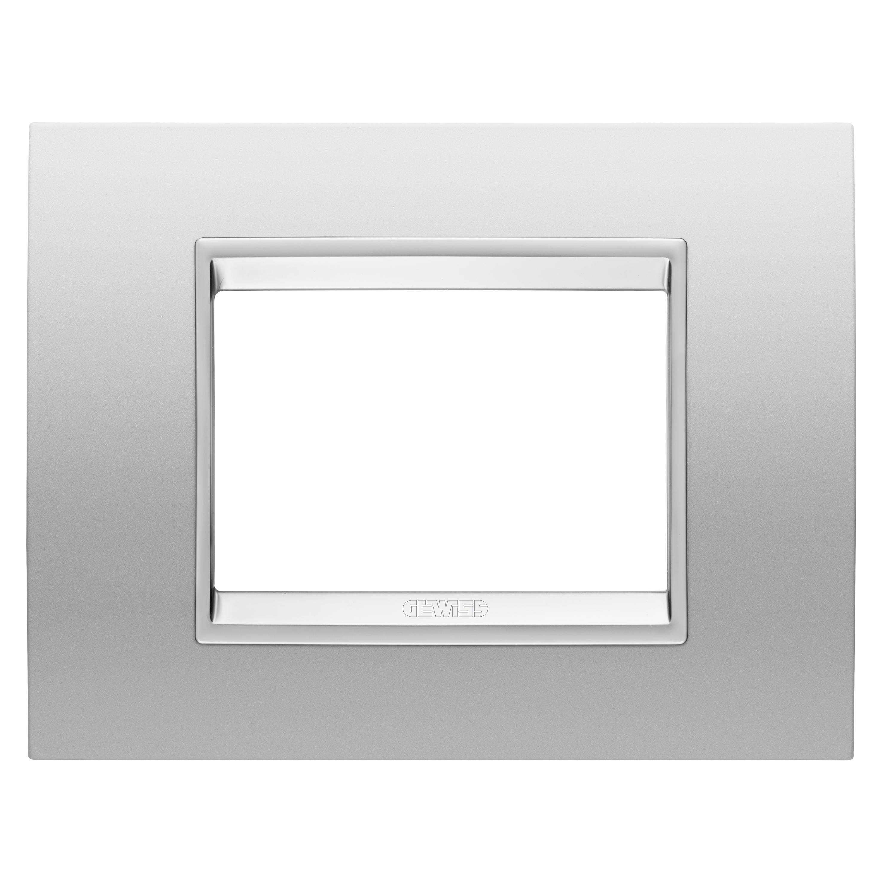 Gewiss - PLAQUE LUX RECT. 3P MÉTAL GRIS