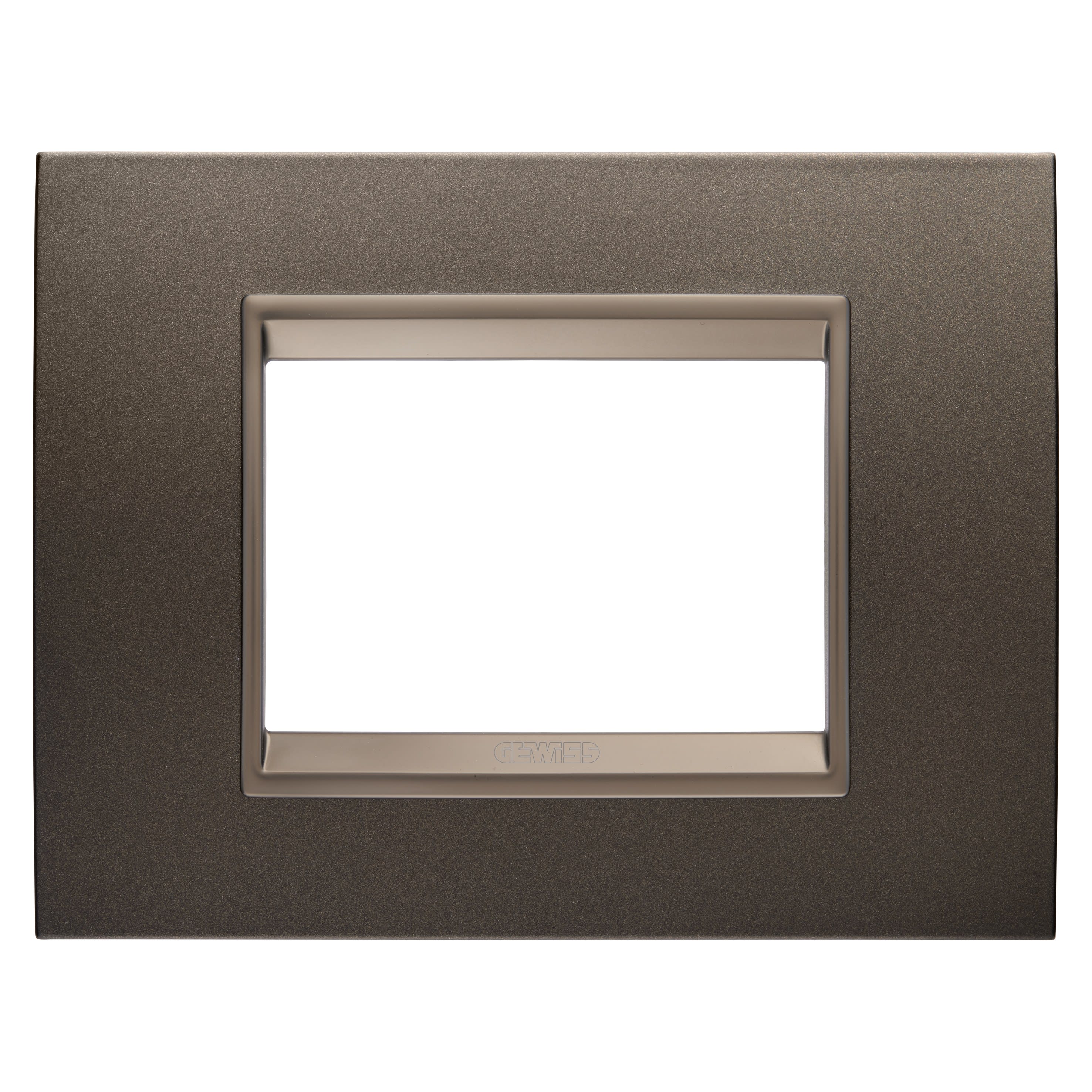 Gewiss - PLAQUE LUX RECT. 3P MÉTAL MARRON