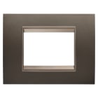Gewiss - PLAQUE LUX RECT. 3P MÉTAL MARRON