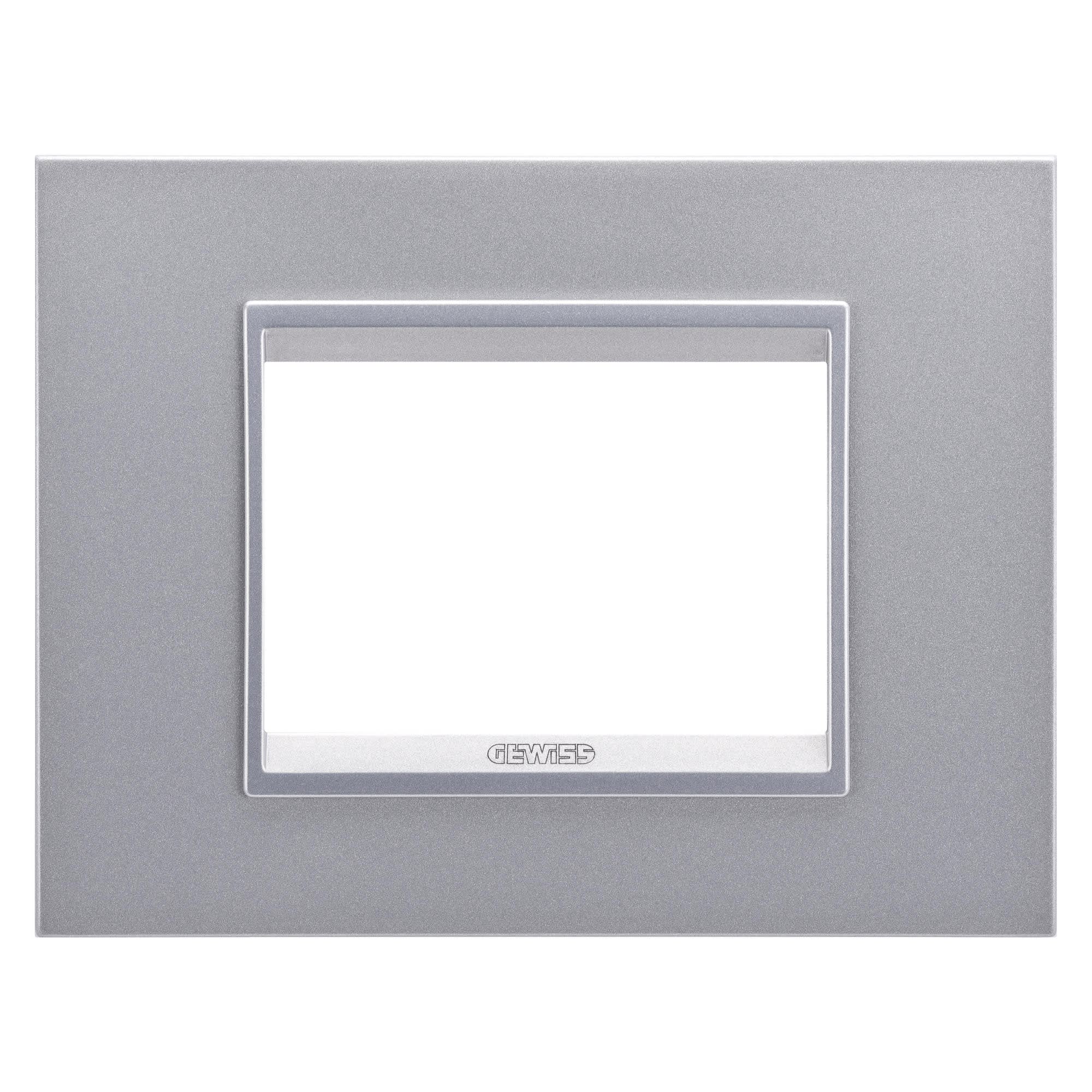 Gewiss - PLAQUE LUX 3P TITANE MONOCHROME