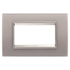 Gewiss - PLAQUE LUX RECT. 4P VERRE GRIS PERLÉ